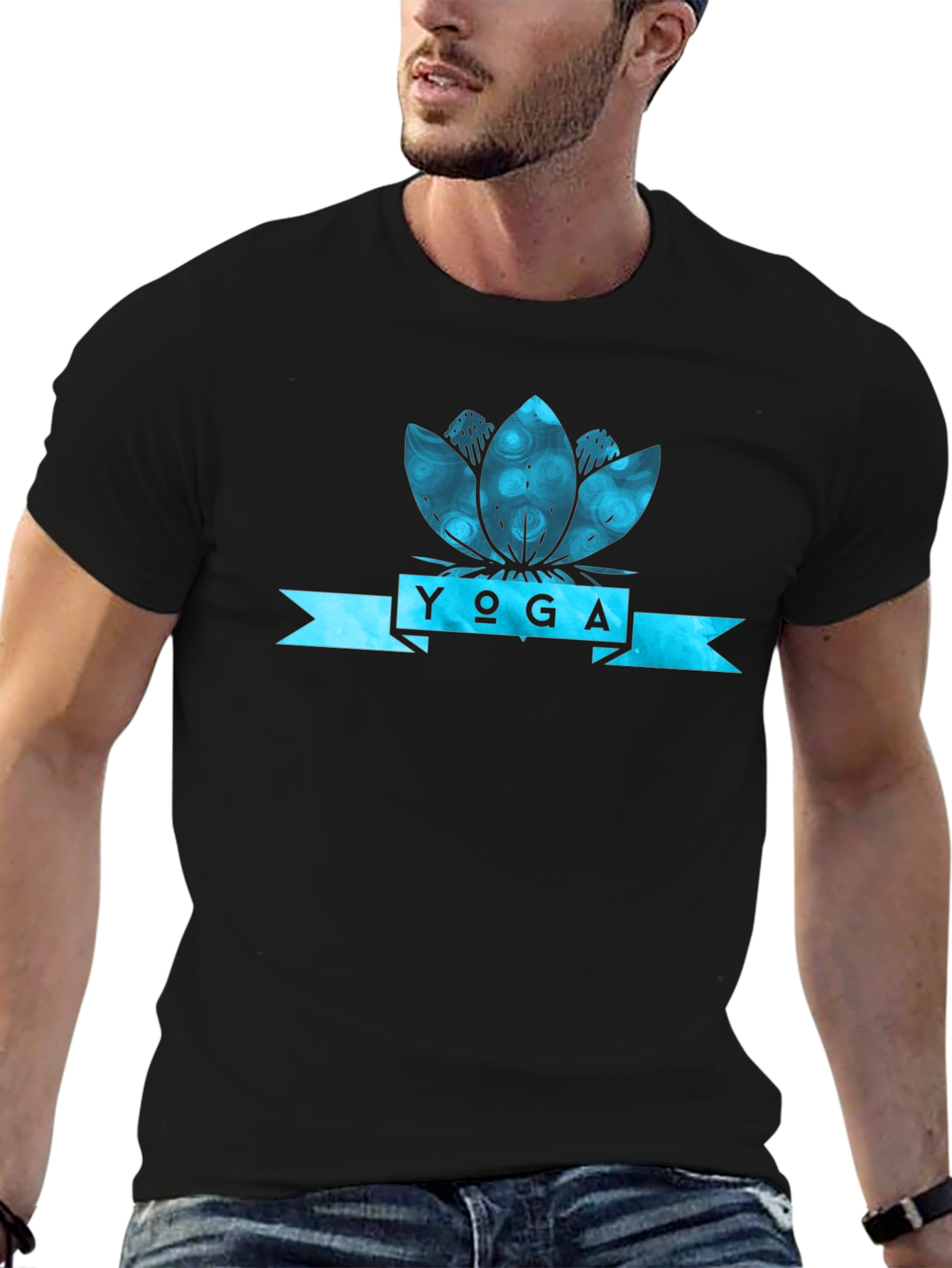 Yoga Lotus Flower Graphic T-Shirt