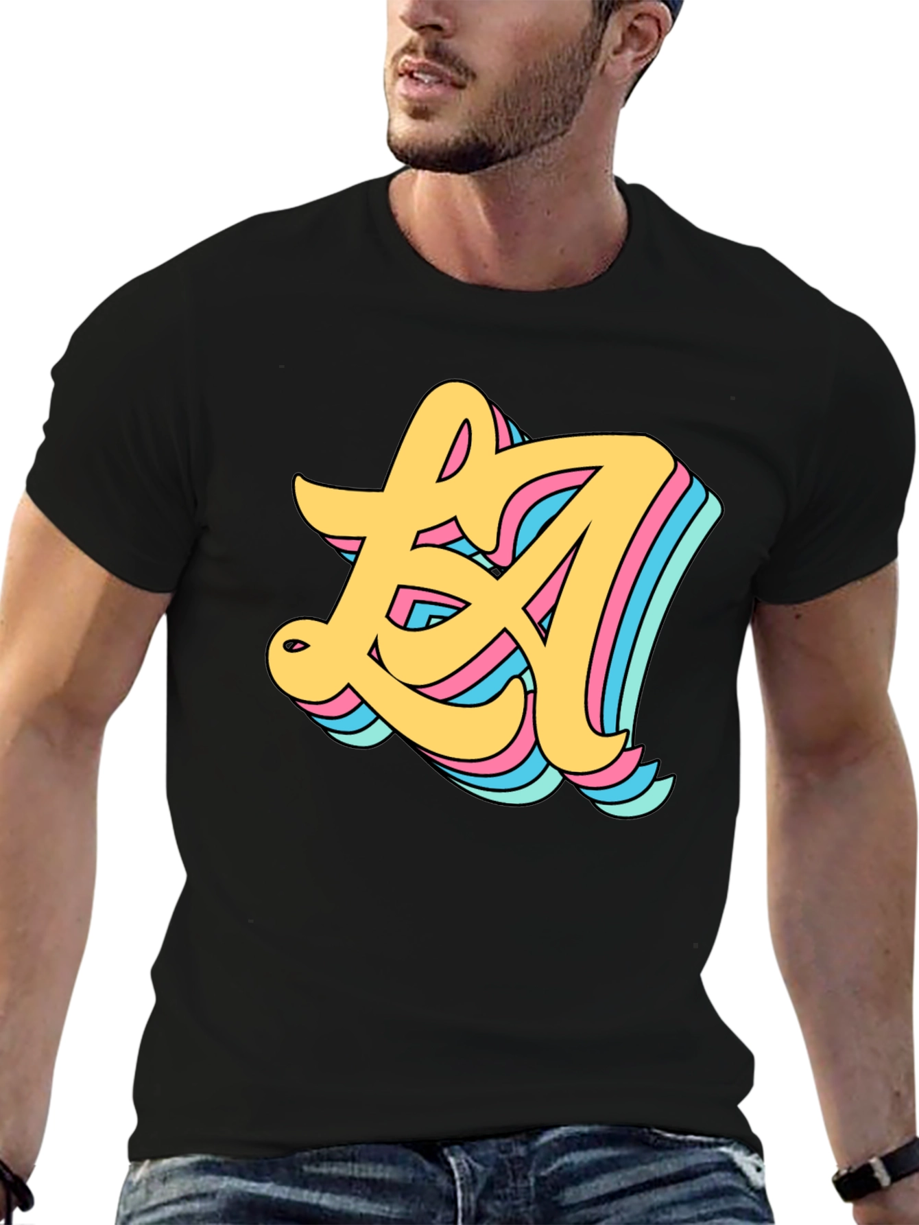 Retro LA Graphic Black T-Shirt