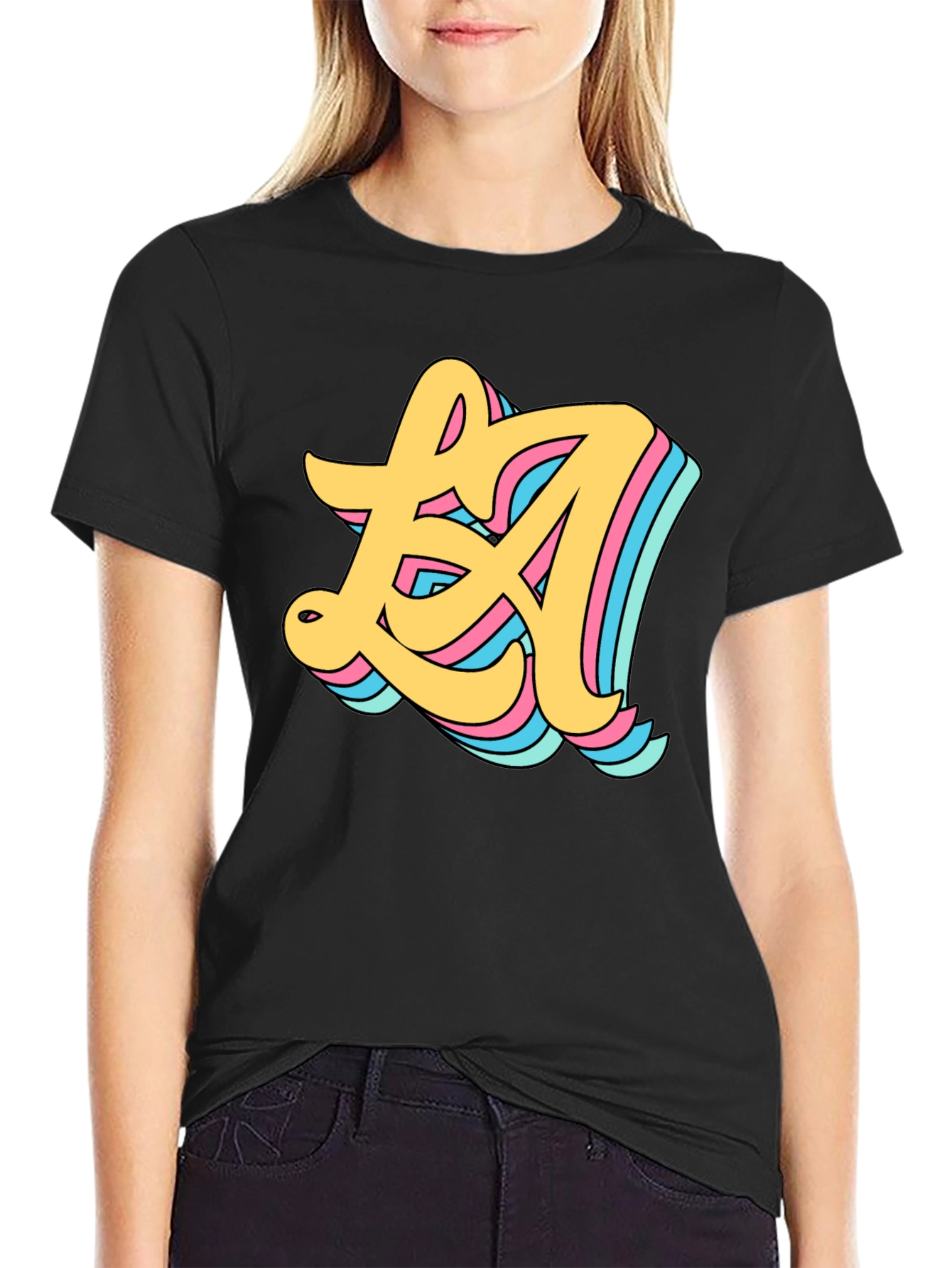 Retro LA Graphic Black T-Shirt