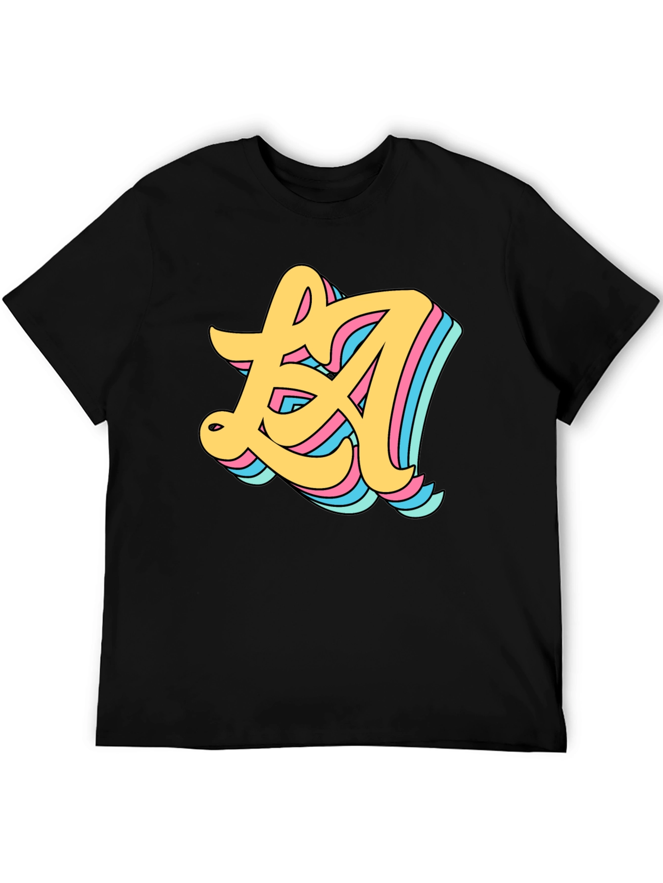Retro LA Graphic Black T-Shirt