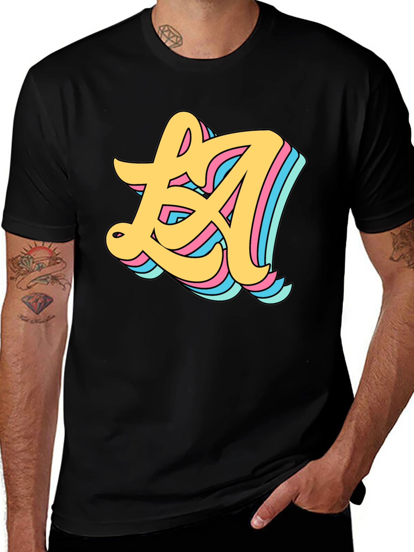 Retro LA Graphic Black T-Shirt