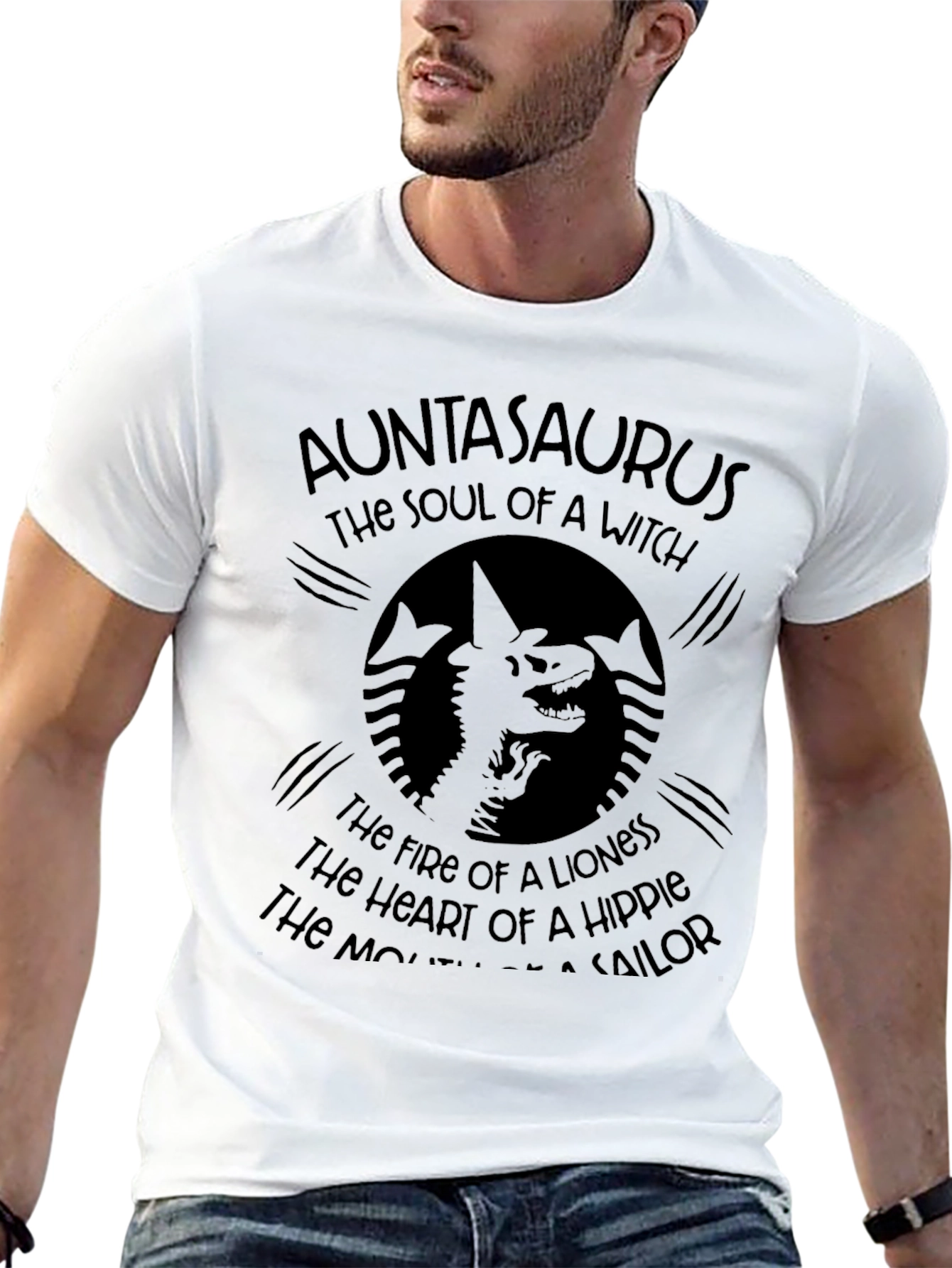 Auntasaurus Graphic T-Shirt - Witch Lioness Hippie Sailor