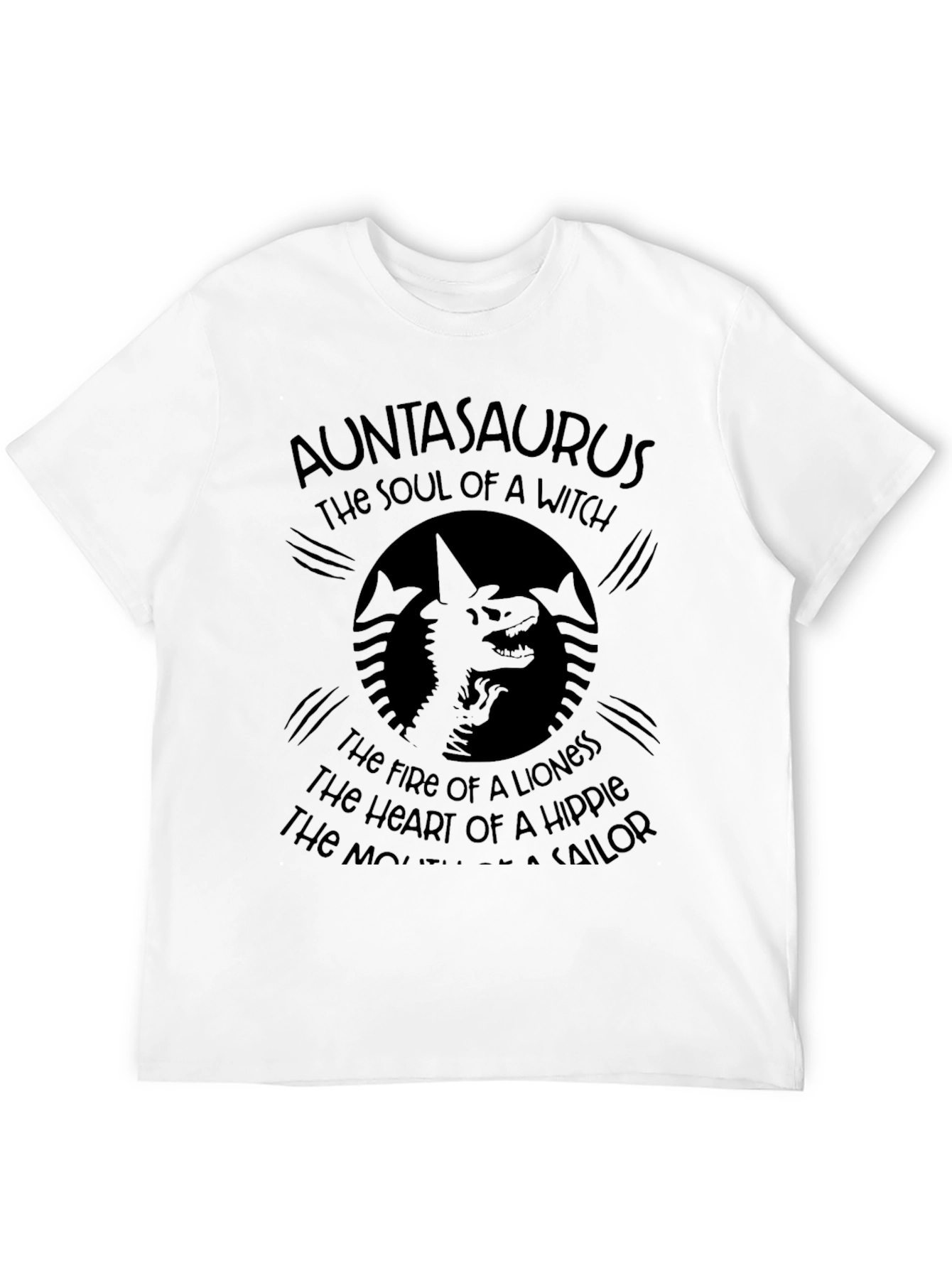 Auntasaurus Graphic T-Shirt - Witch Lioness Hippie Sailor