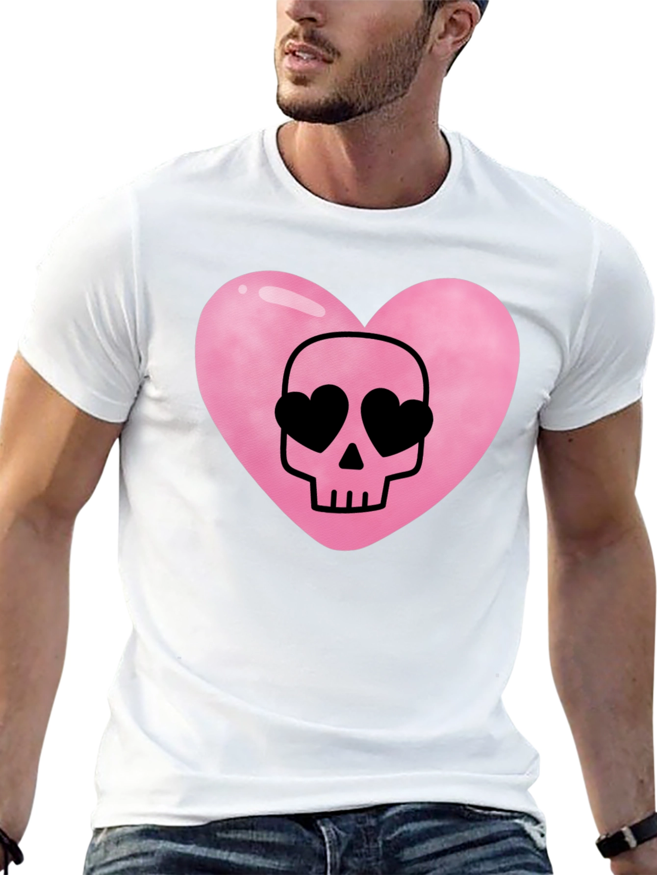 Heart Skull Black T-Shirt