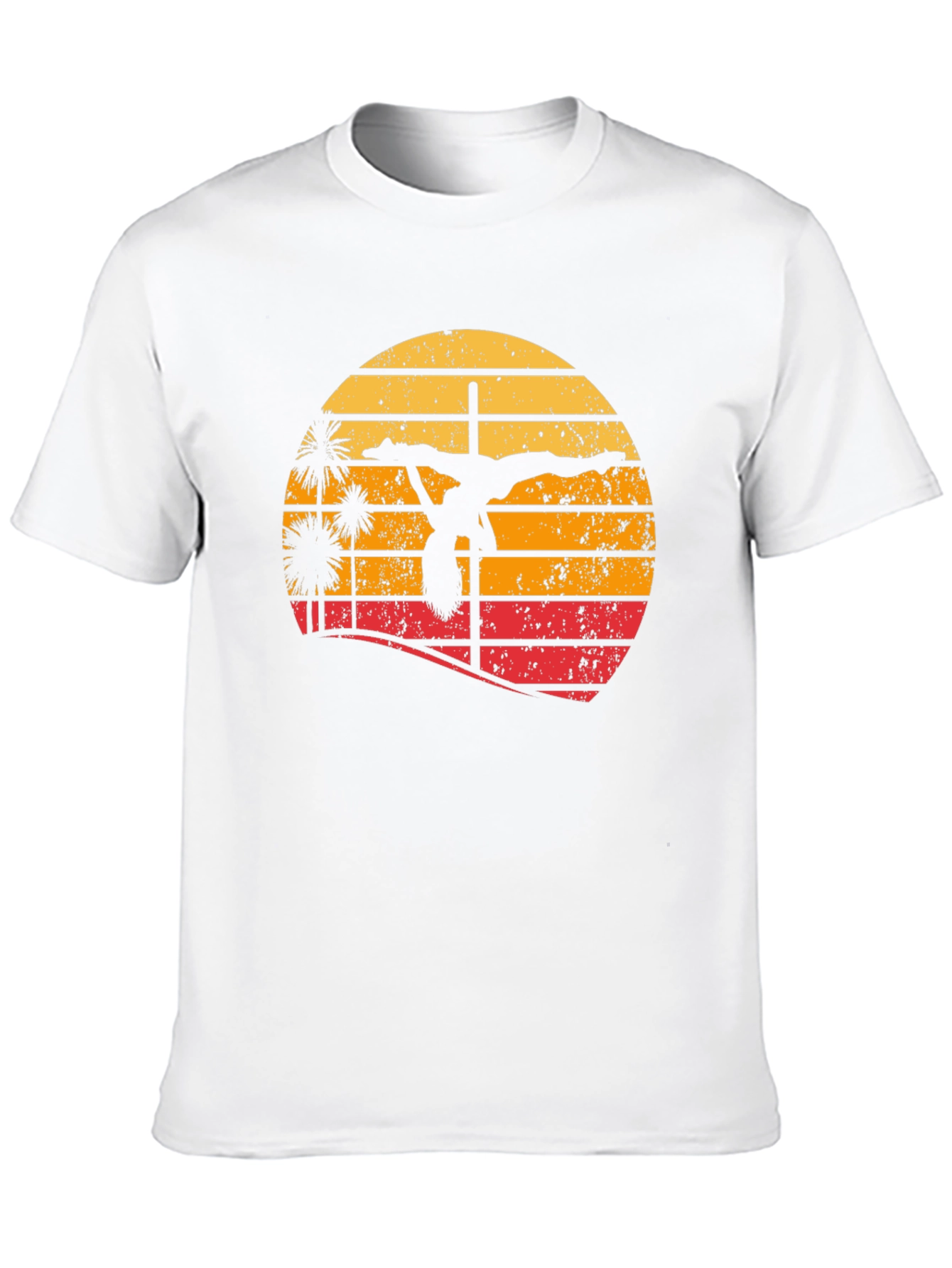 Retro Sunset Pole Dancer T-Shirt - Unique Design