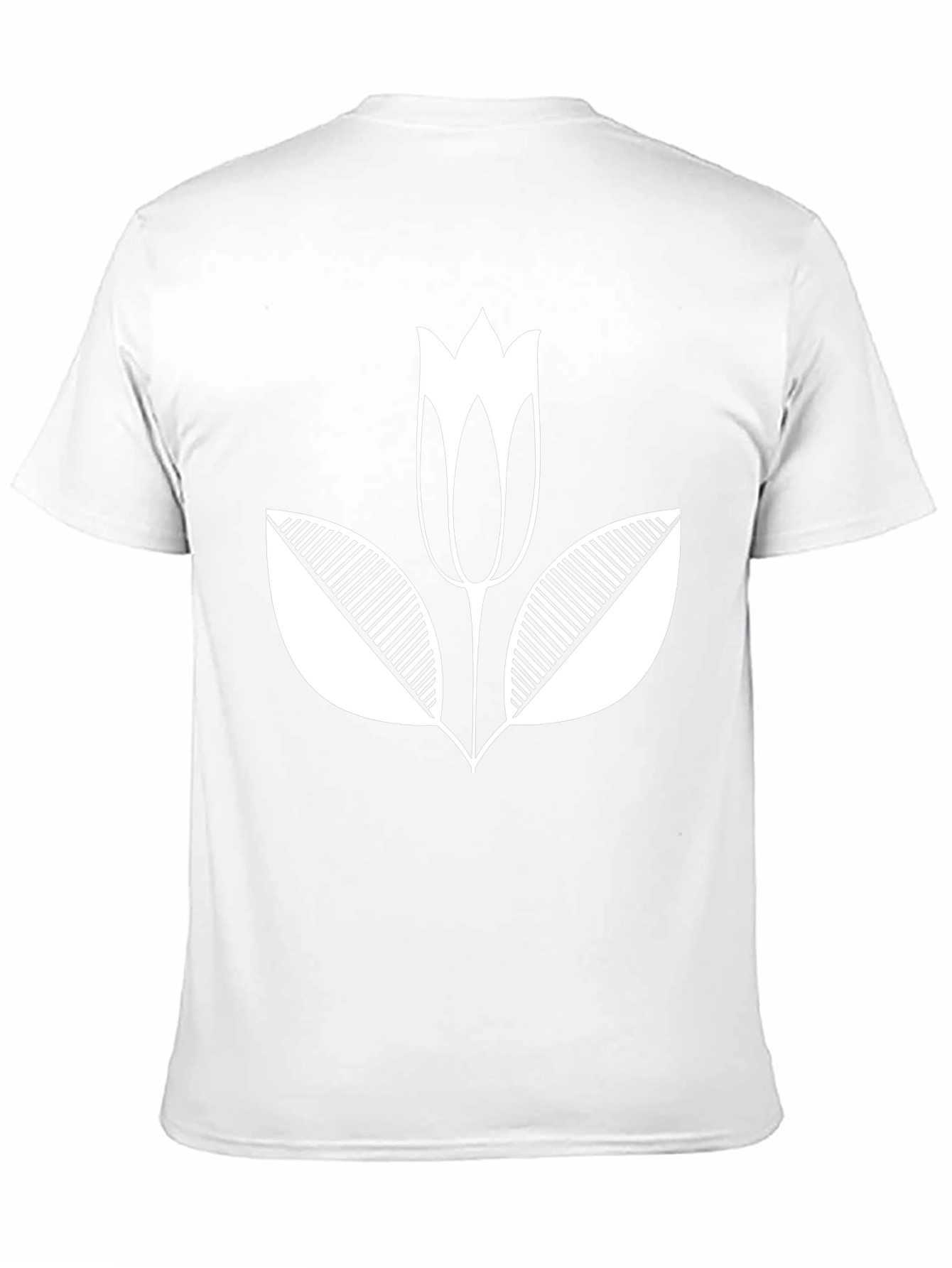 Black T-Shirt with White Flower Graphic Print