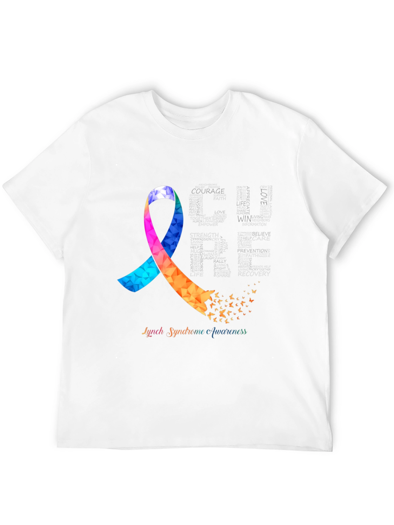 Lynch Syndrome Awareness T-Shirt Ribbon Butterfly