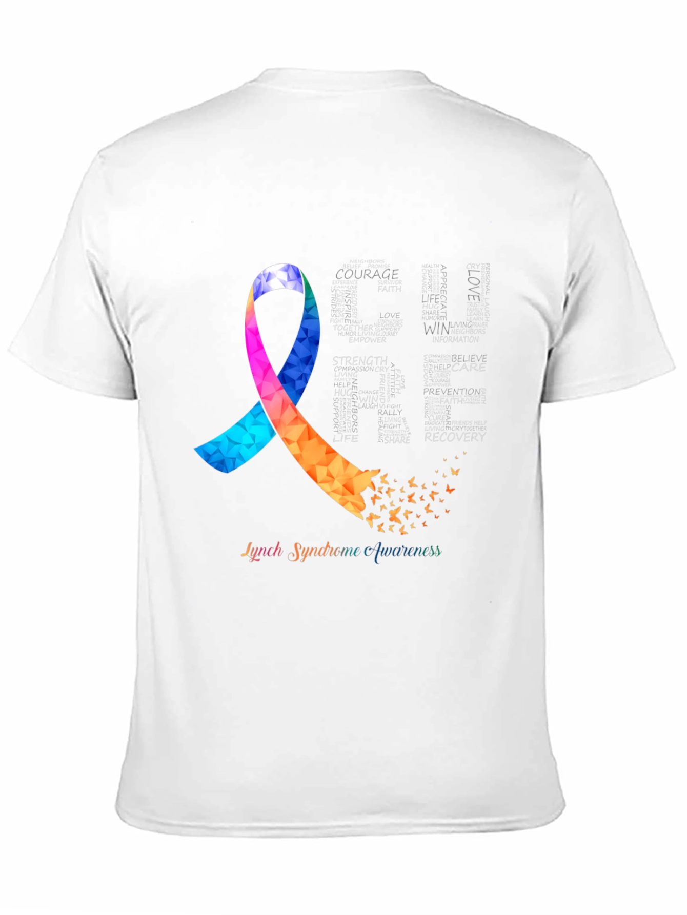 Lynch Syndrome Awareness T-Shirt Ribbon Butterfly