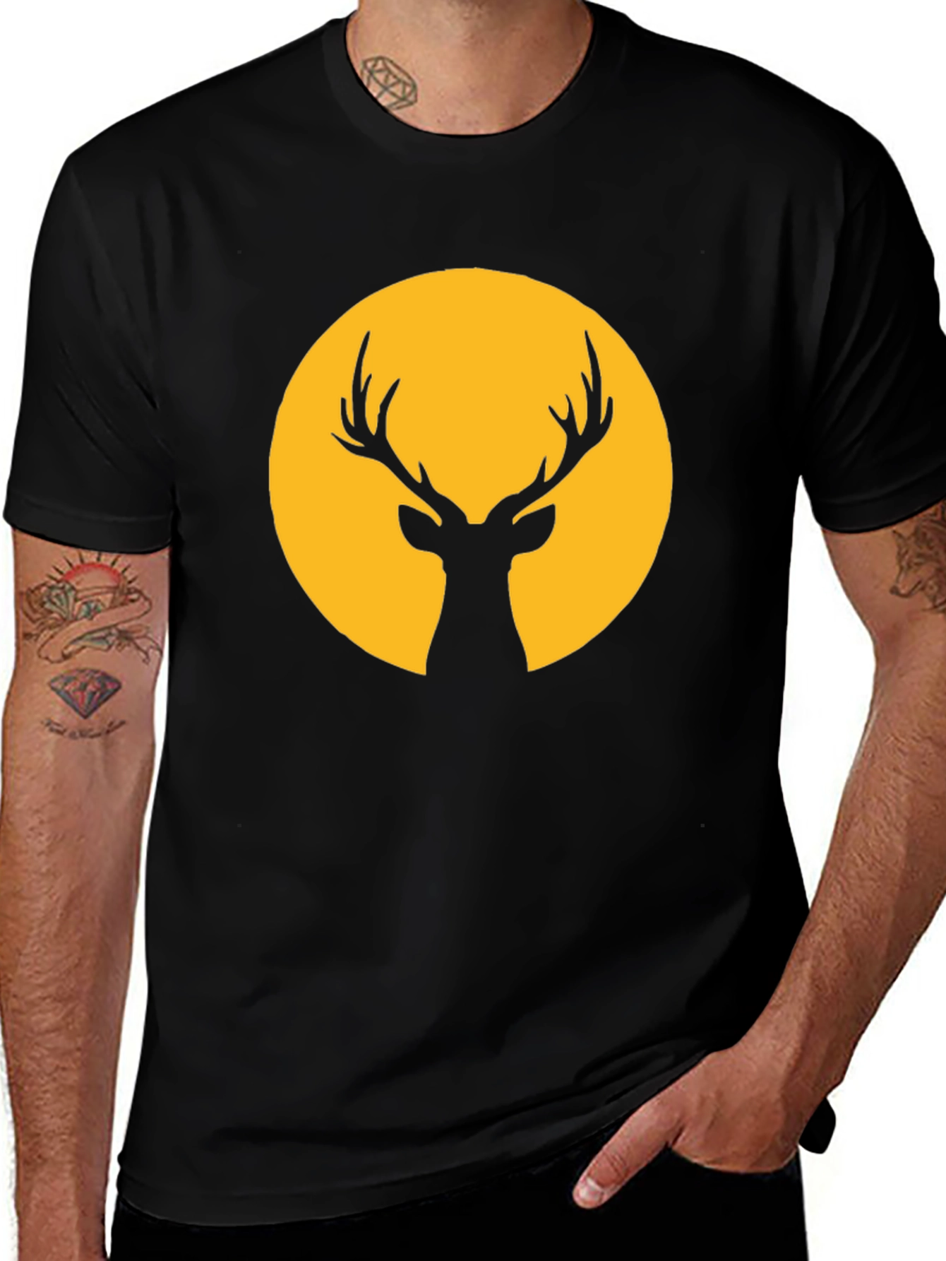 Deer Silhouette Graphic T-Shirt