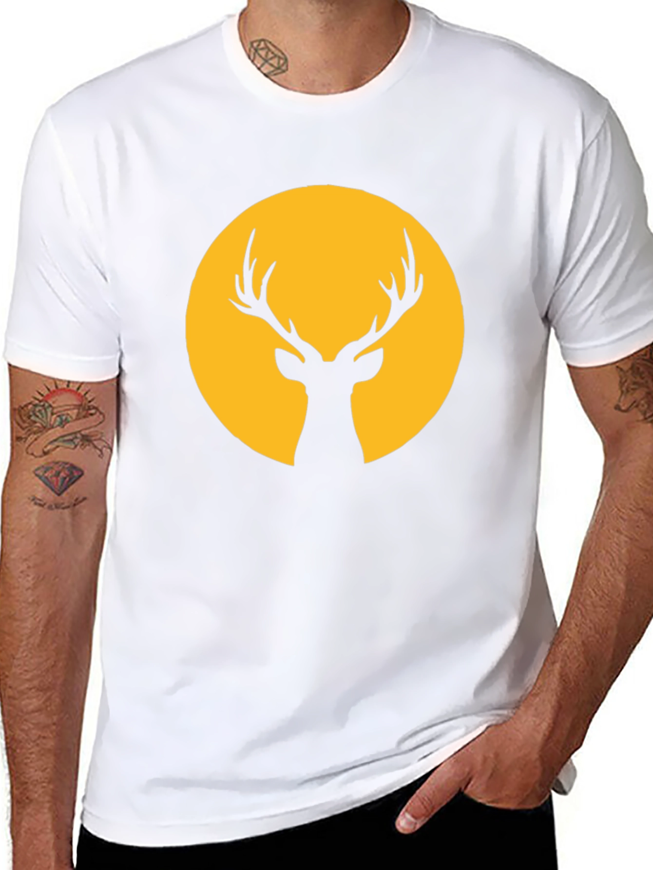 Deer Silhouette Graphic T-Shirt