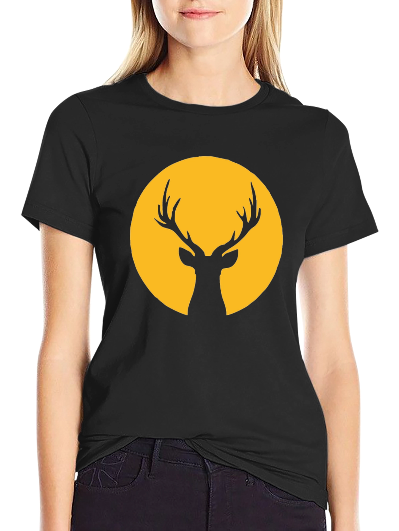 Deer Silhouette Graphic T-Shirt