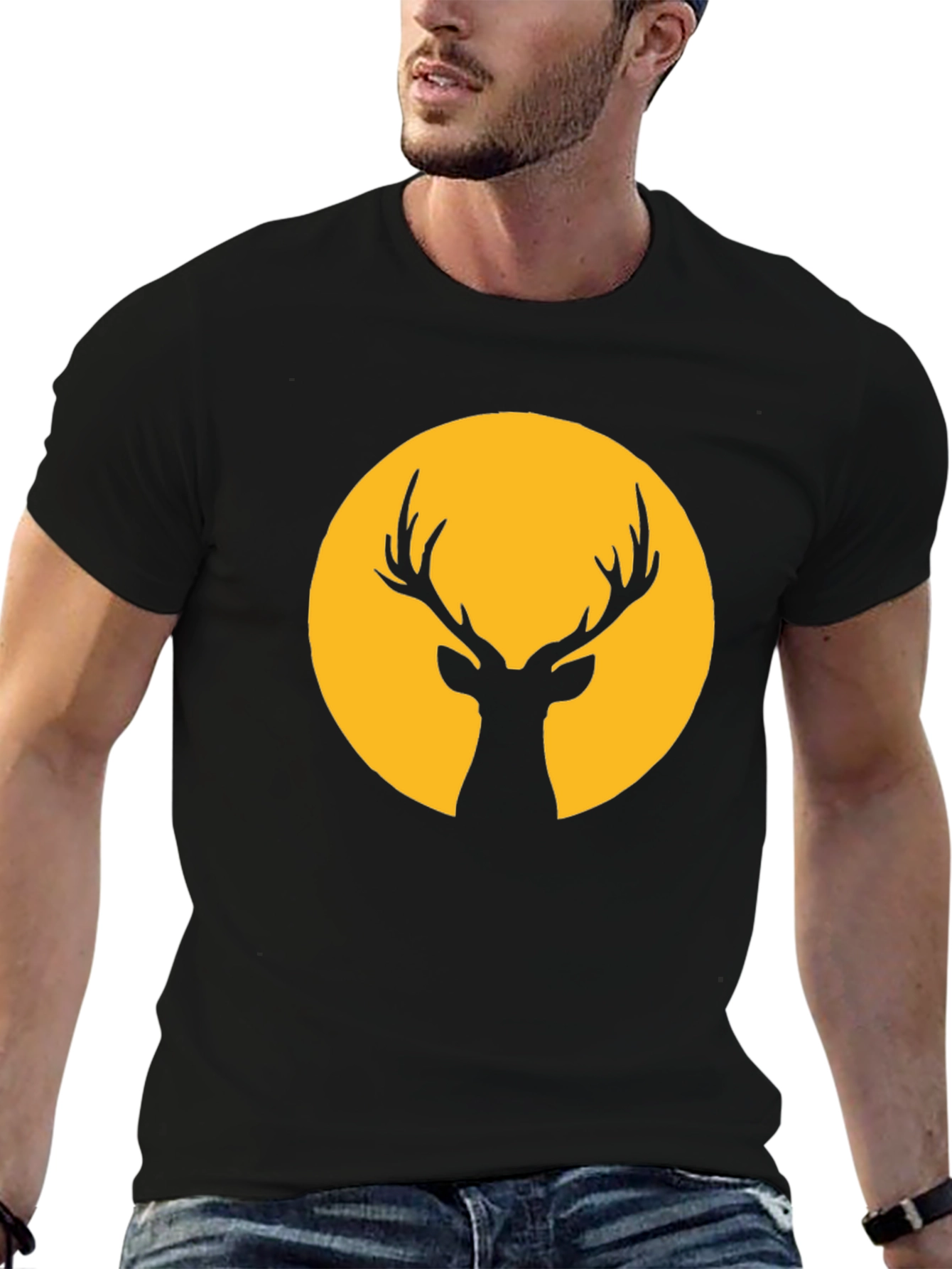 Deer Silhouette Graphic T-Shirt