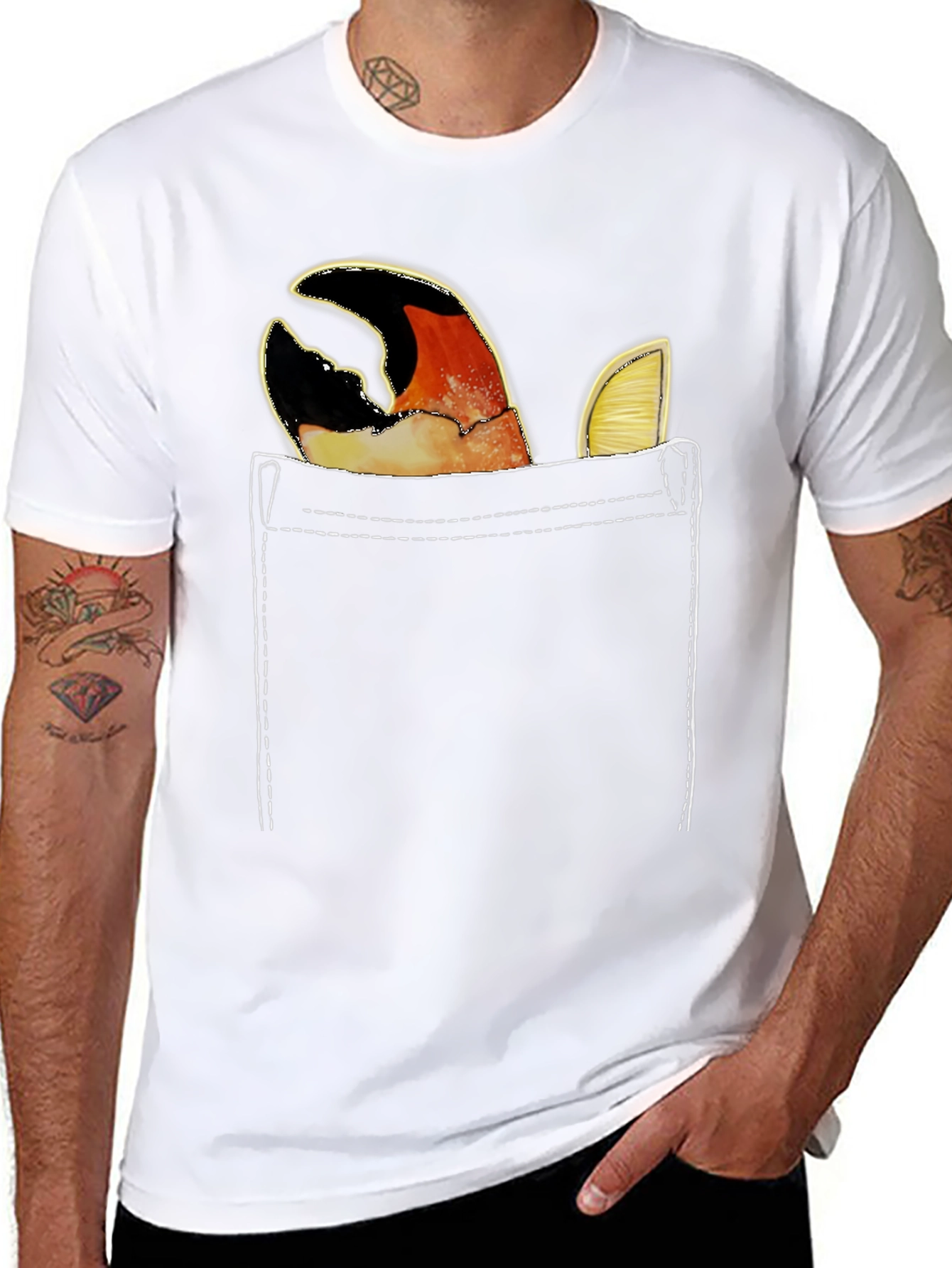 Crab Claw Pocket T-Shirt - Novelty Tee