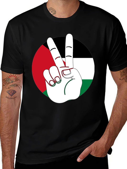 Palestine Flag Peace Sign T-Shirt