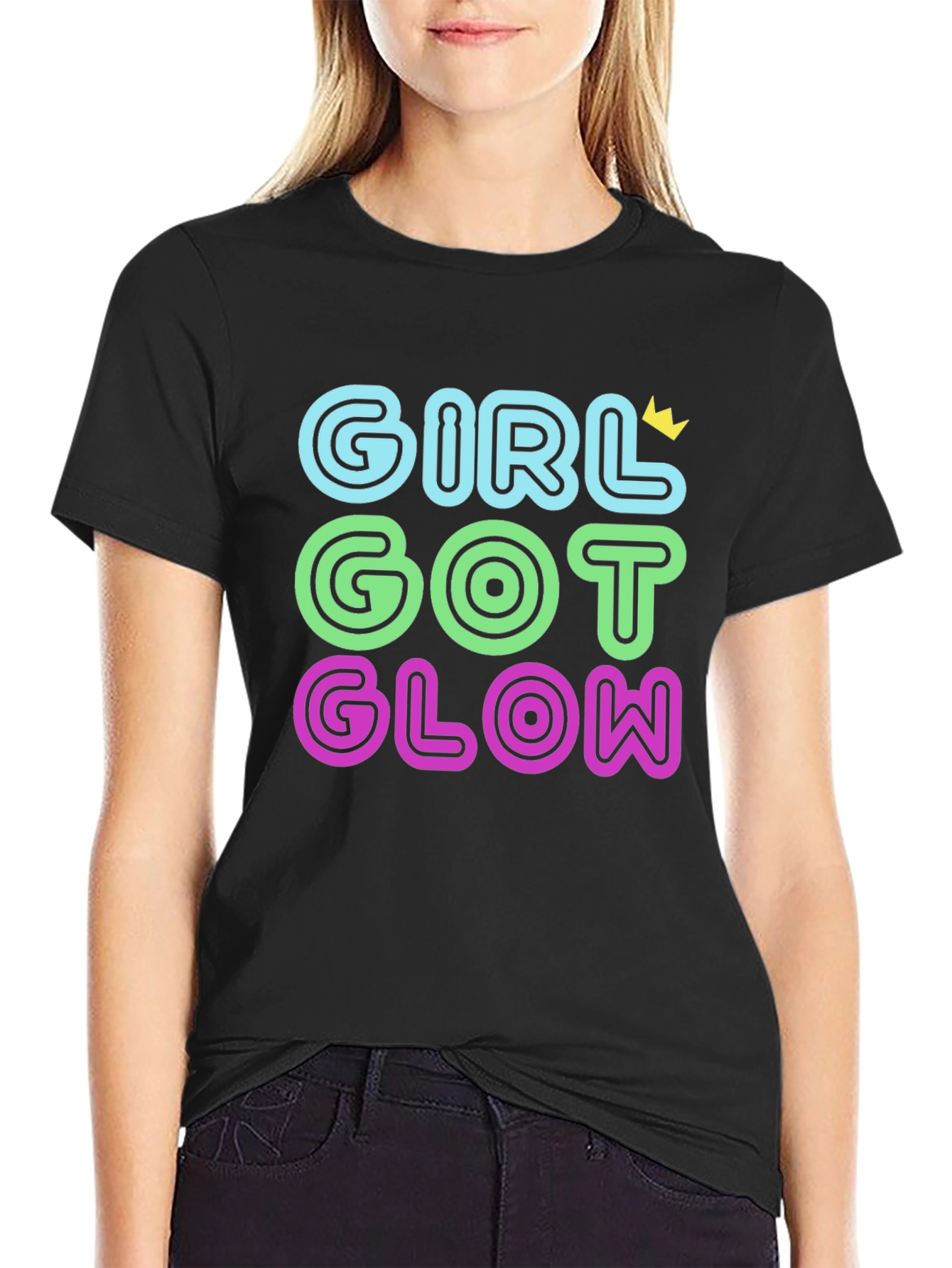 Girl Got Glow T-Shirt - Black Tee