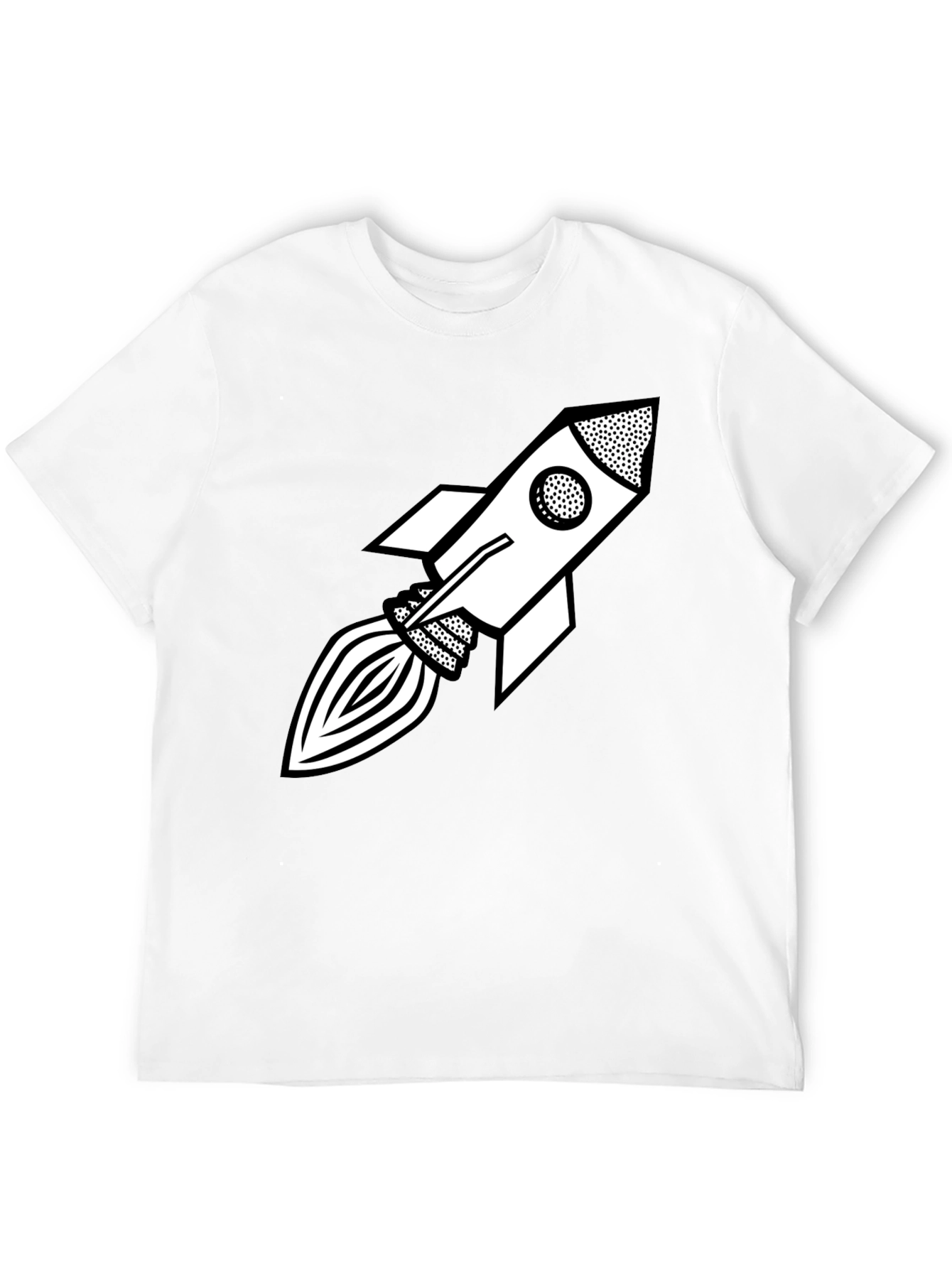 Retro Rocket Graphic Tee - Black