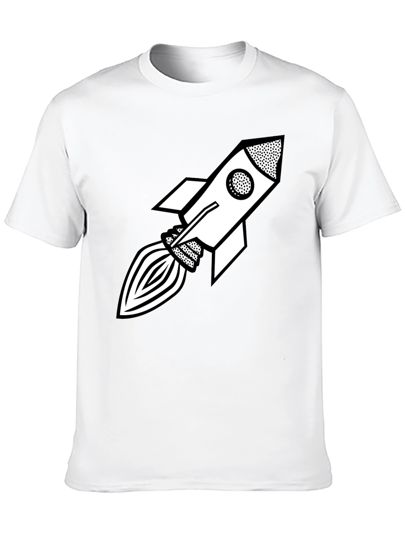 Retro Rocket Graphic Tee - Black