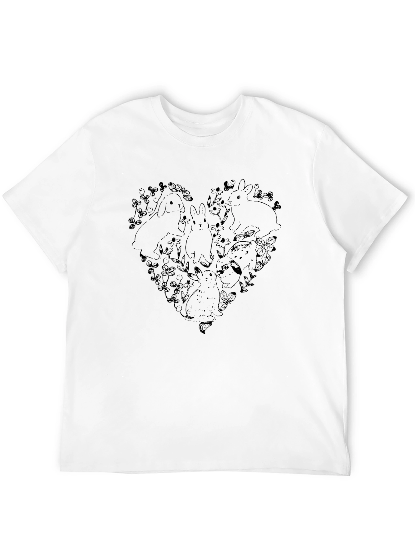 Rabbit Heart Graphic Tee - Soft Cotton Blend