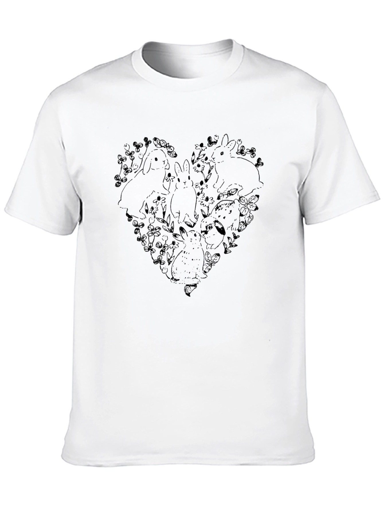 Rabbit Heart Graphic Tee - Soft Cotton Blend