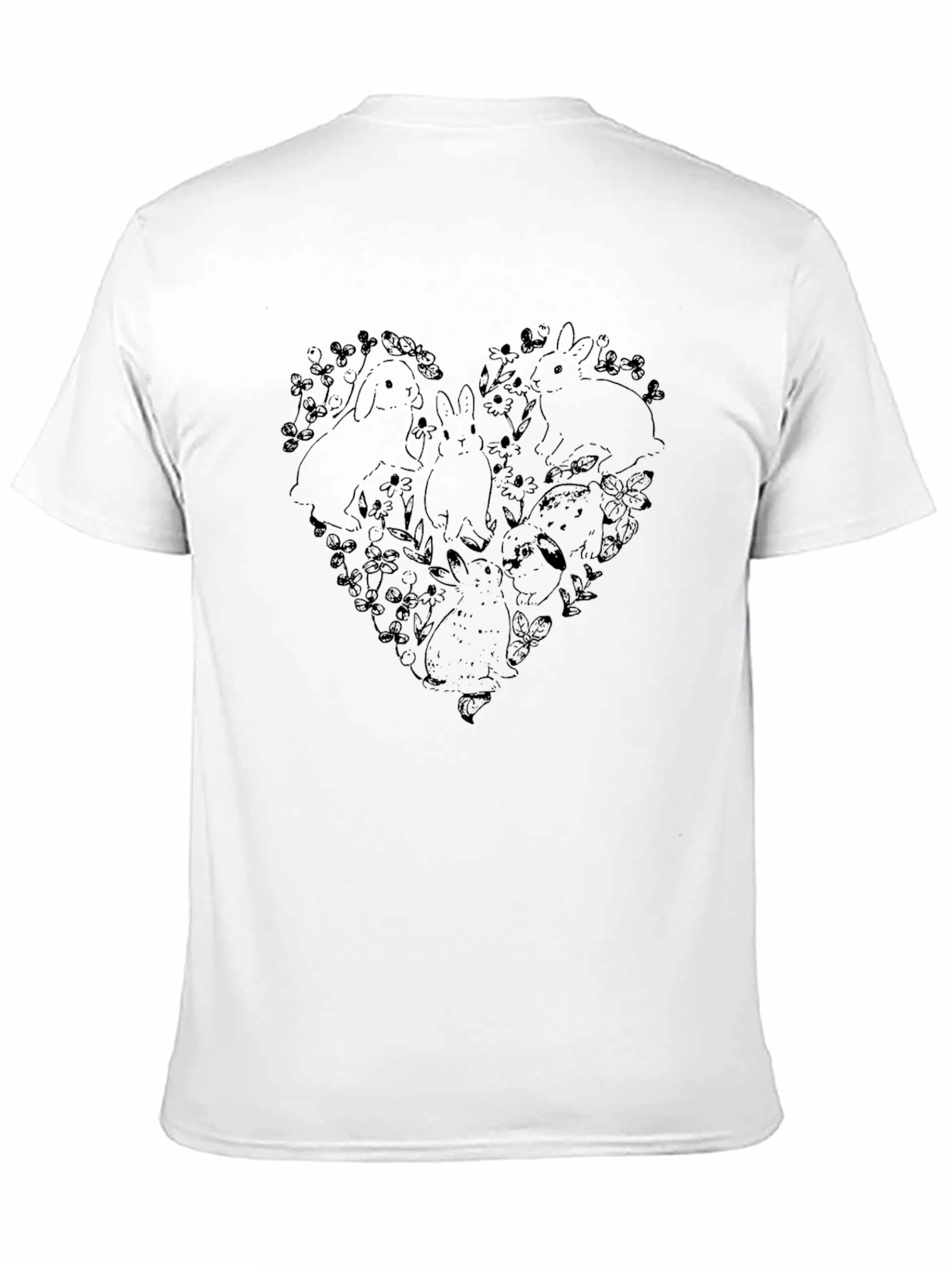 Rabbit Heart Graphic Tee - Soft Cotton Blend