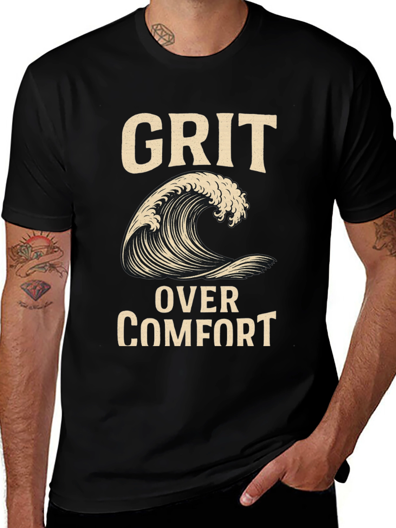 Grit Over Comfort Wave Graphic T-Shirt