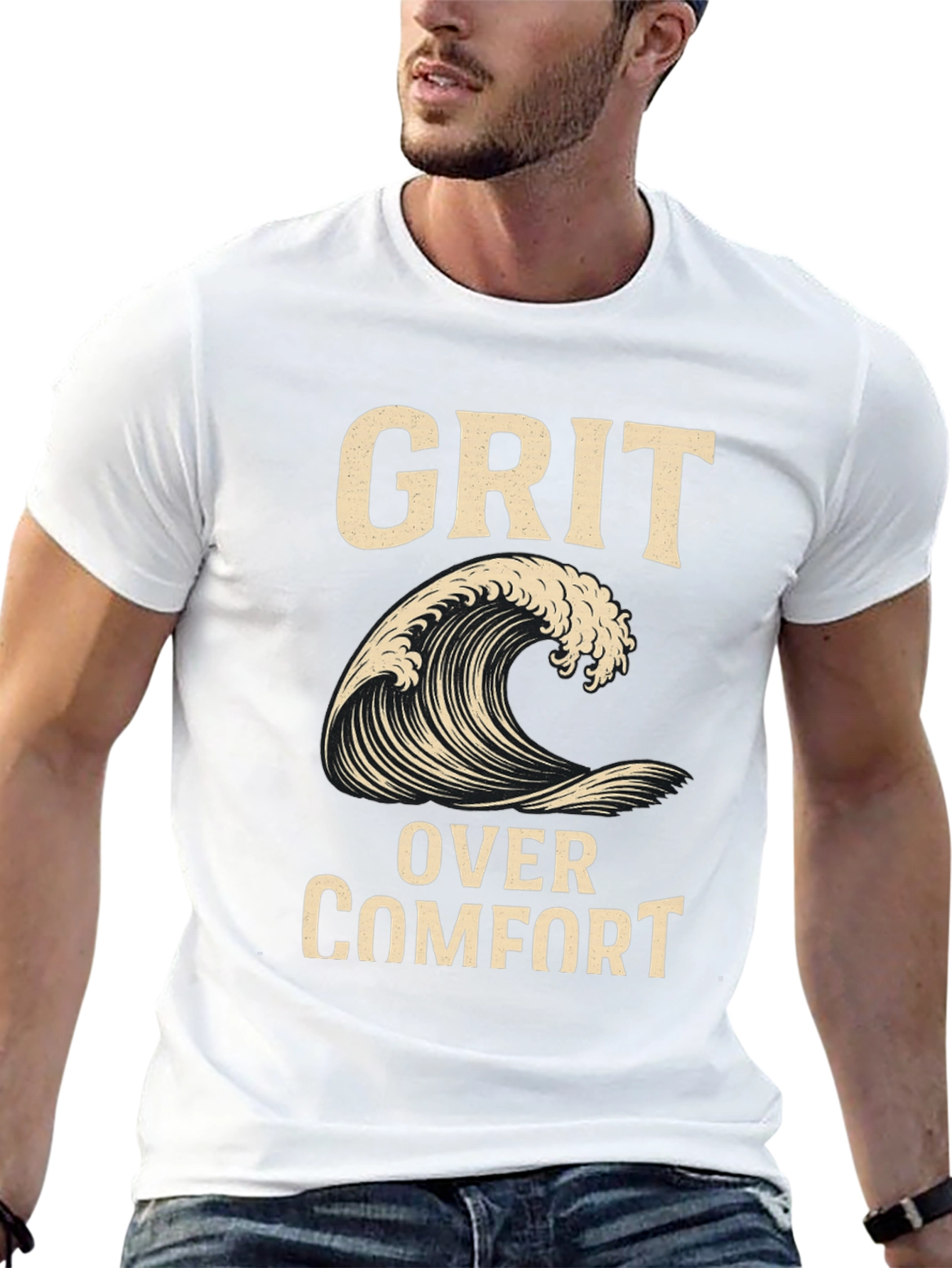 Grit Over Comfort Wave Graphic T-Shirt