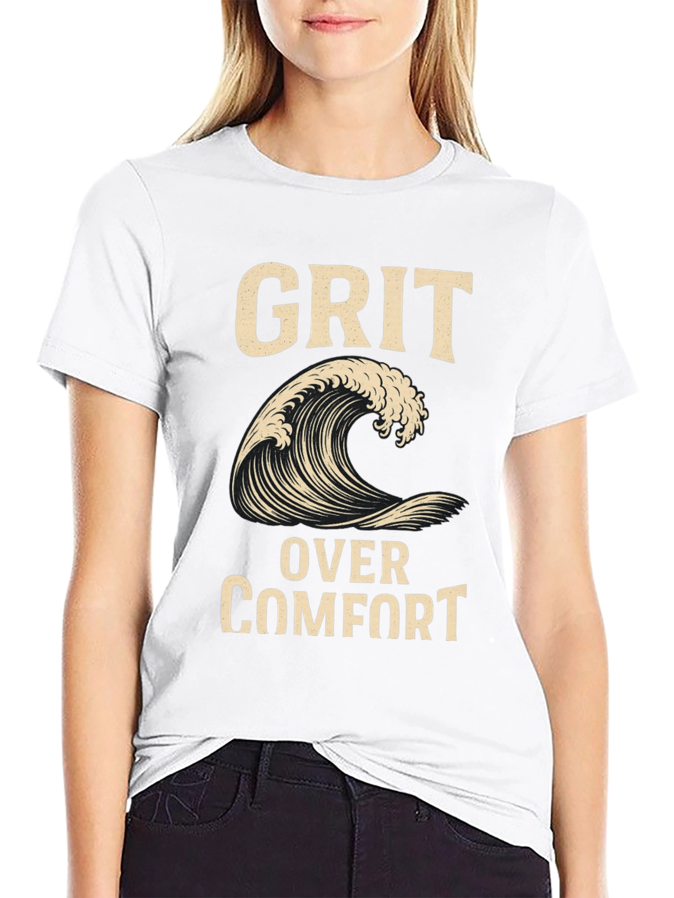 Grit Over Comfort Wave Graphic T-Shirt