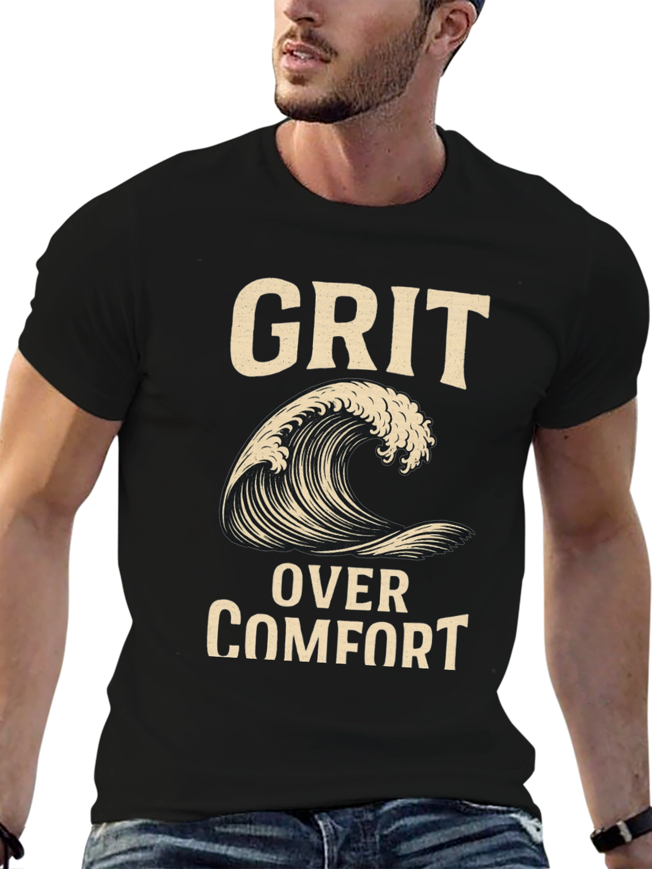 Grit Over Comfort Wave Graphic T-Shirt