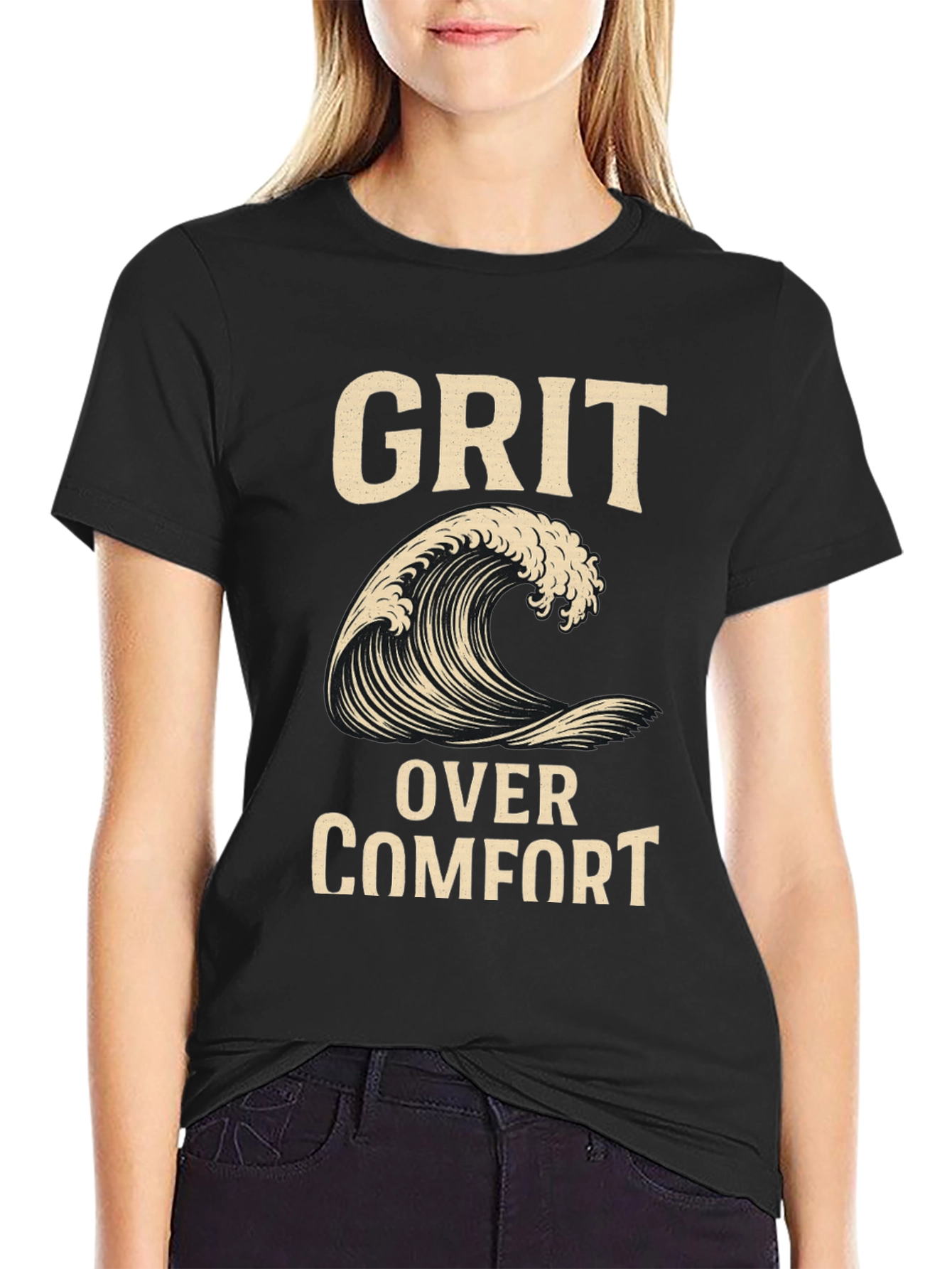 Grit Over Comfort Wave Graphic T-Shirt