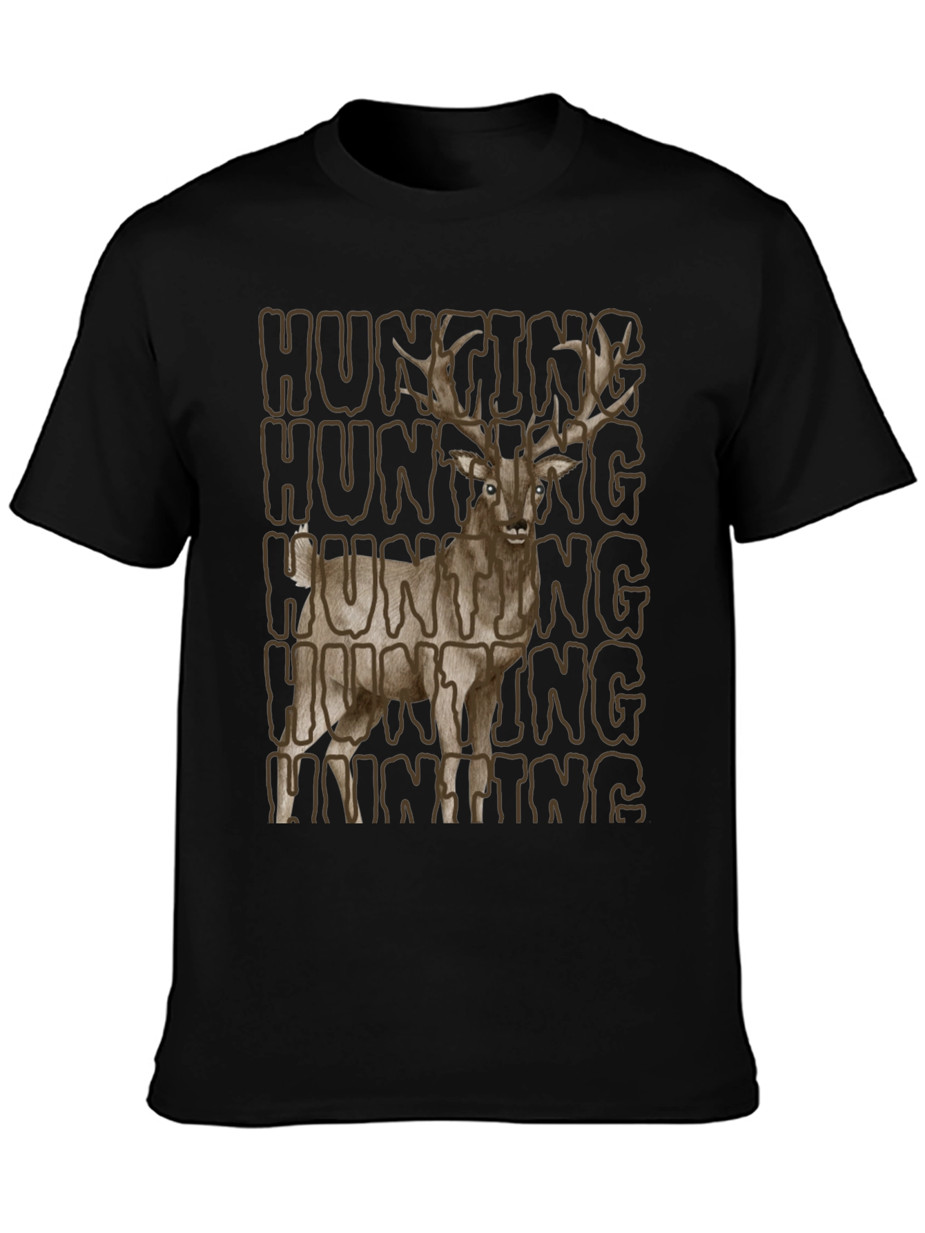 Hunting Deer Graphic Tee - Mens Black T-Shirt