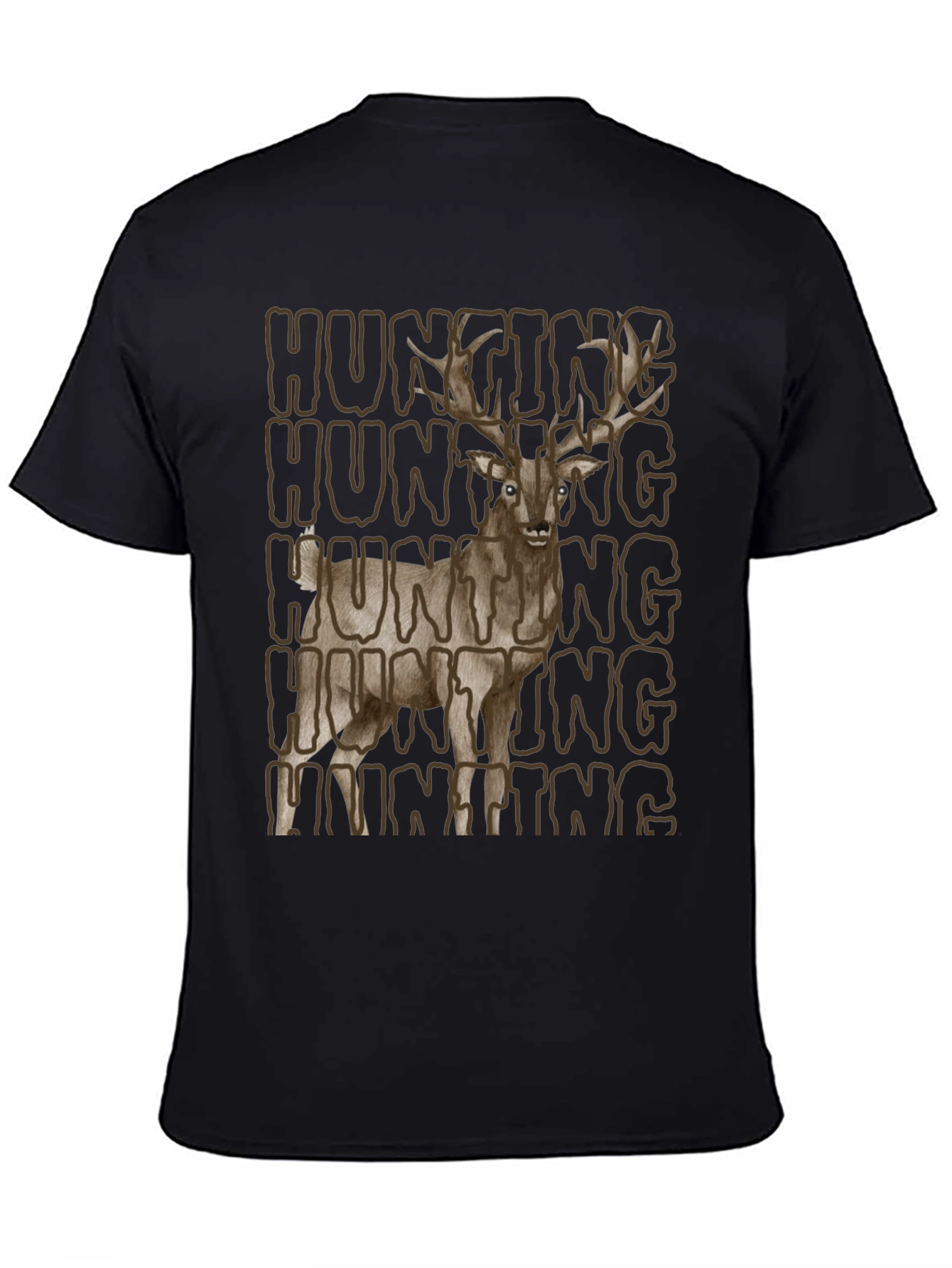 Hunting Deer Graphic Tee - Mens Black T-Shirt