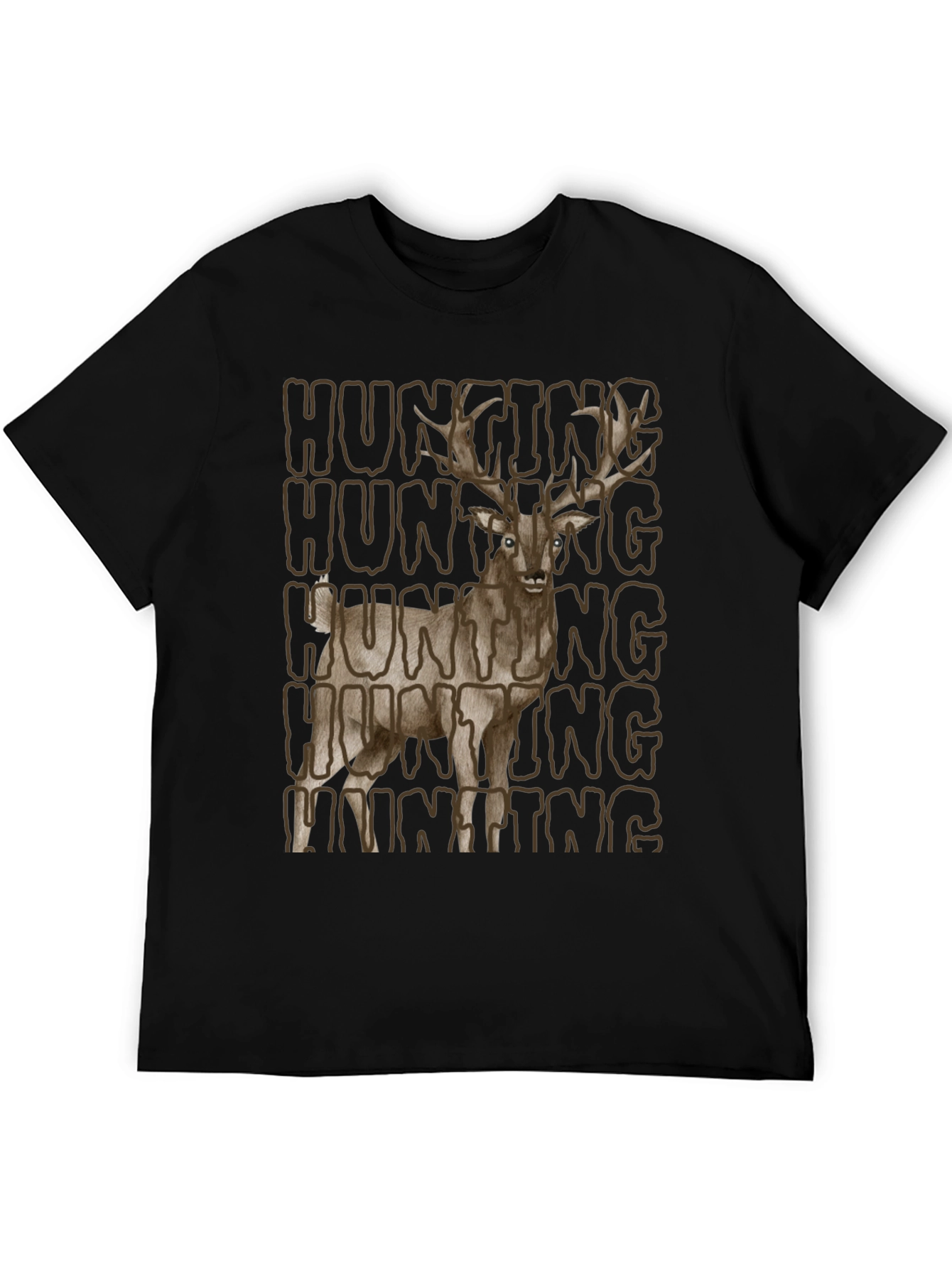 Hunting Deer Graphic Tee - Mens Black T-Shirt