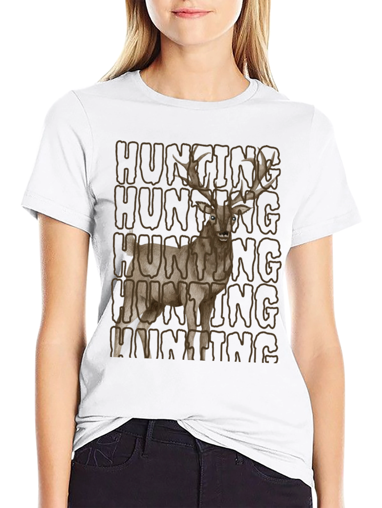 Hunting Deer Graphic Tee - Mens Black T-Shirt