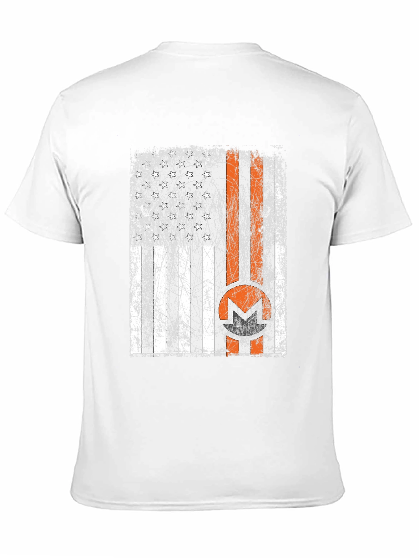 Distressed American Flag Monero Crypto T-Shirt