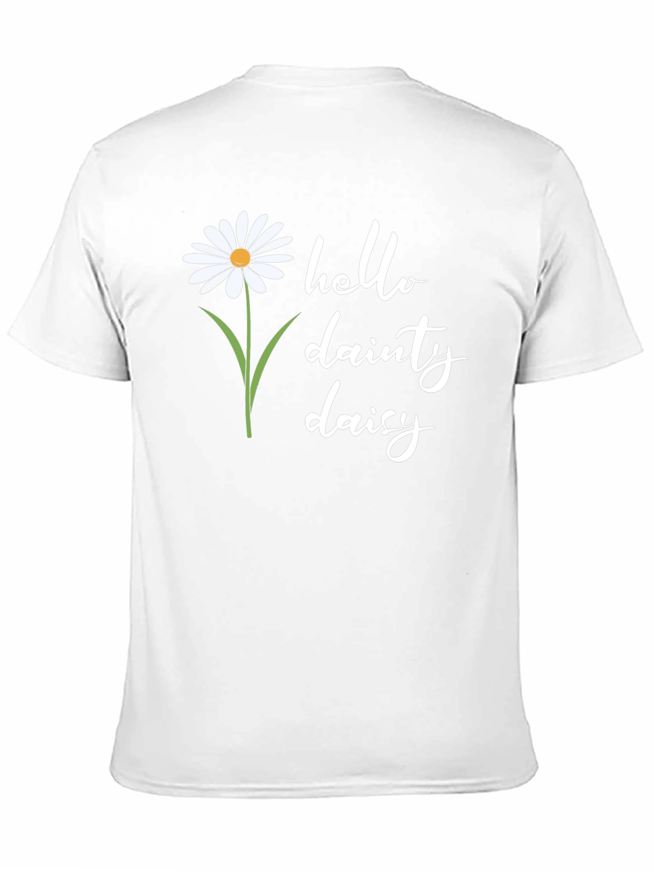 Hello Dainty Daisy Graphic Tee - Black Unisex Shirt