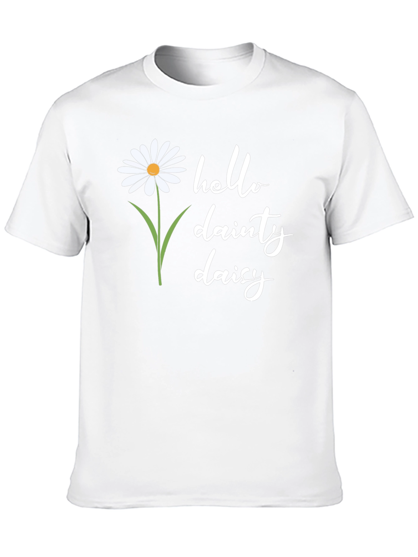 Hello Dainty Daisy Graphic Tee - Black Unisex Shirt