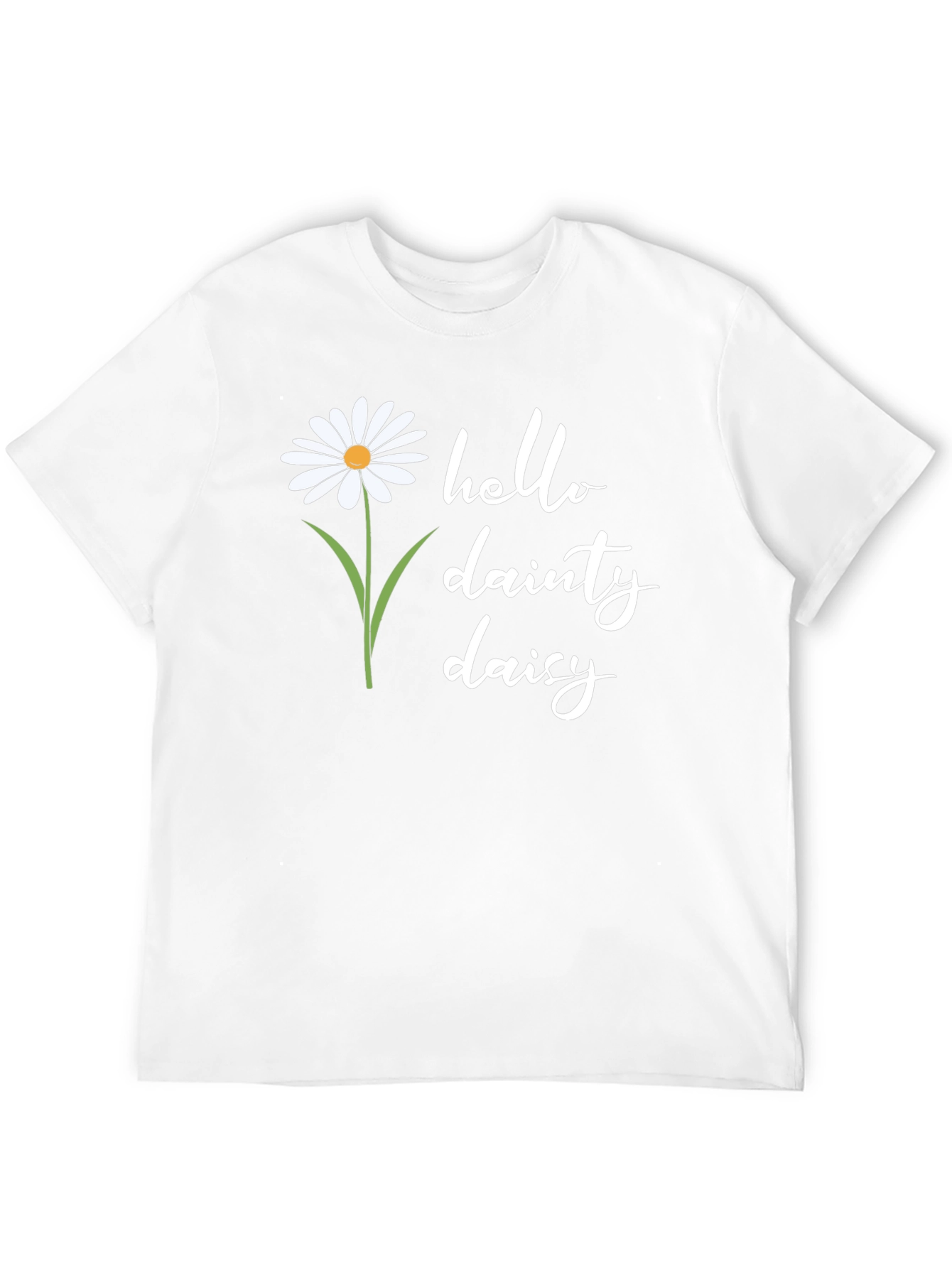 Hello Dainty Daisy Graphic Tee - Black Unisex Shirt