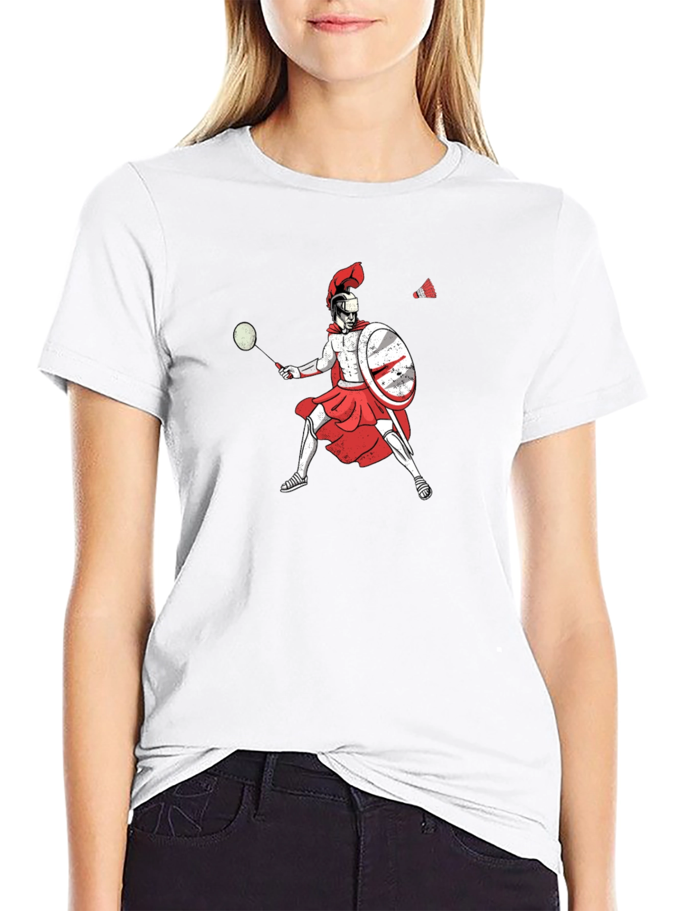 Spartan Badminton Player Graphic Tee