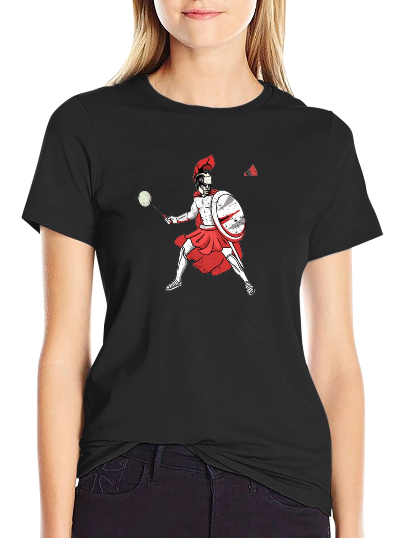 Spartan Badminton Player Graphic Tee