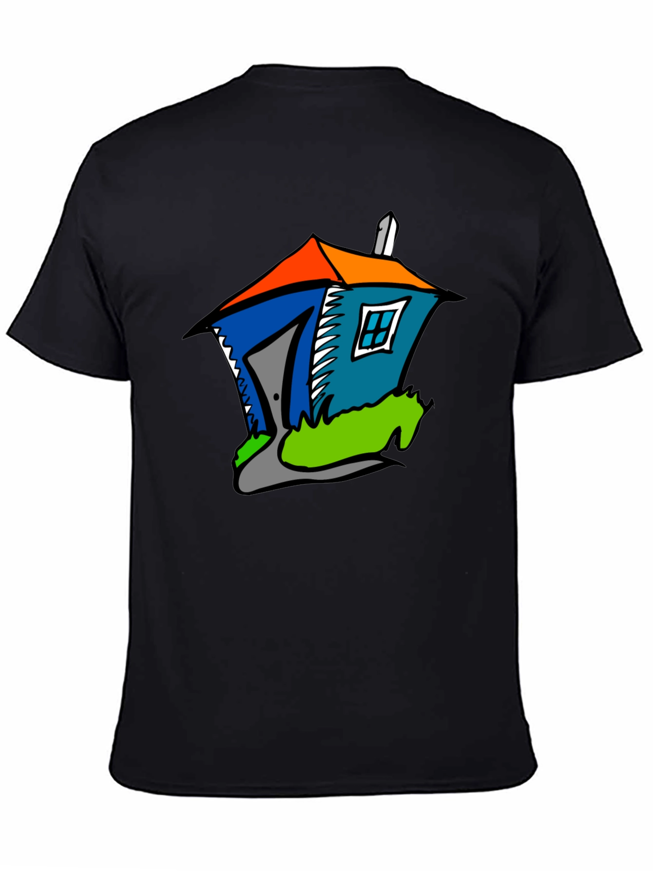 Cartoon House Graphic Tee - Stylish Comfort
