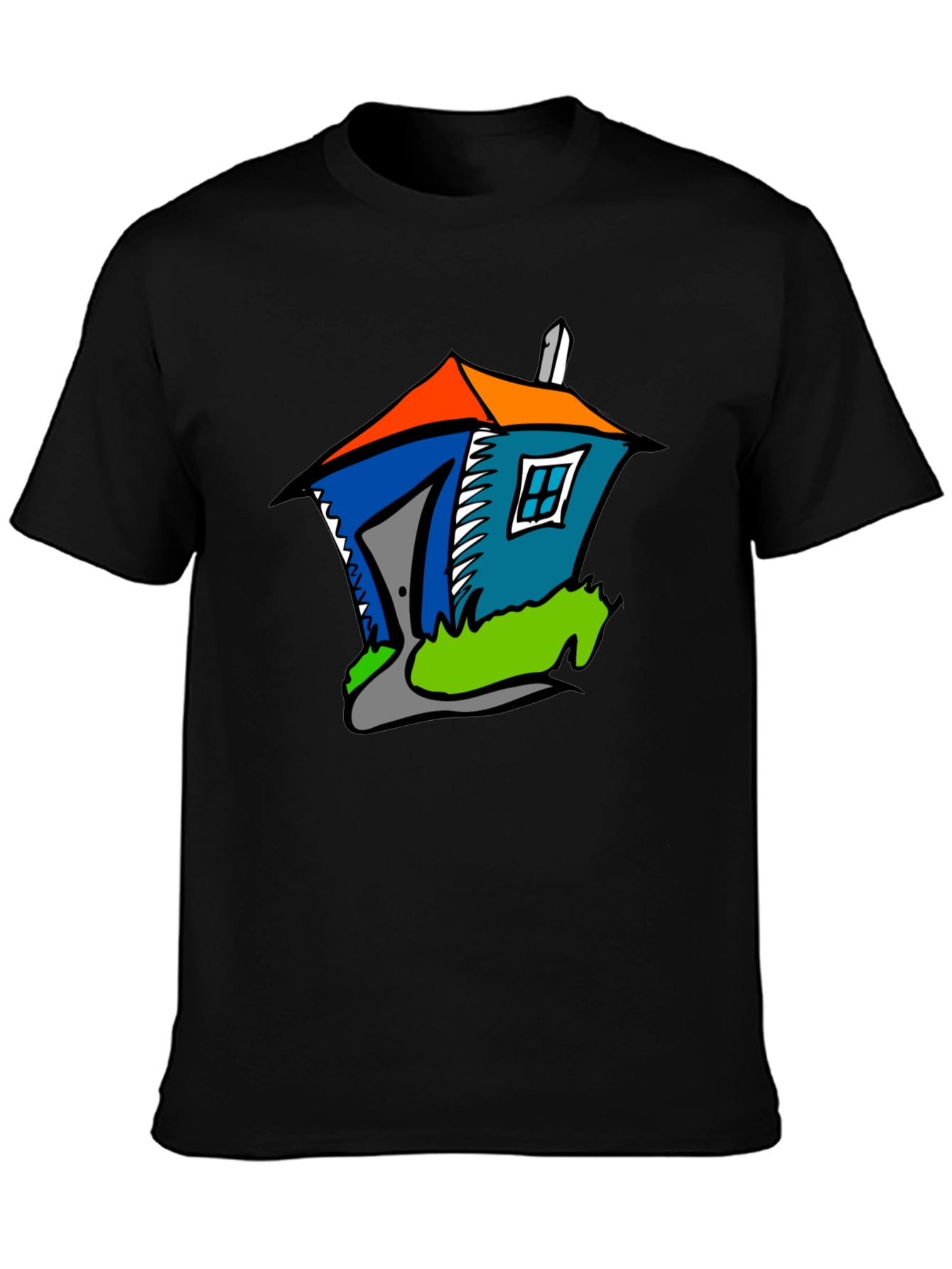 Cartoon House Graphic Tee - Stylish Comfort