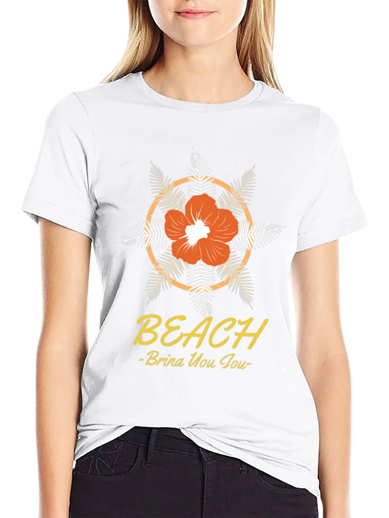 Beach Vibes T-Shirt: Floral Design