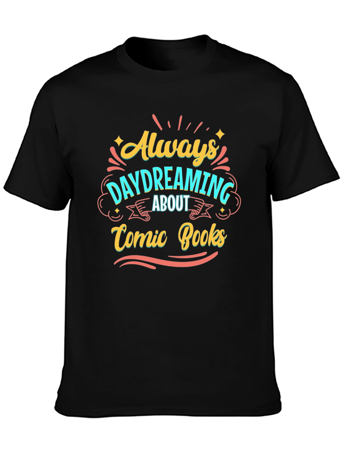 Comic Books Always Daydreaming Black Tee