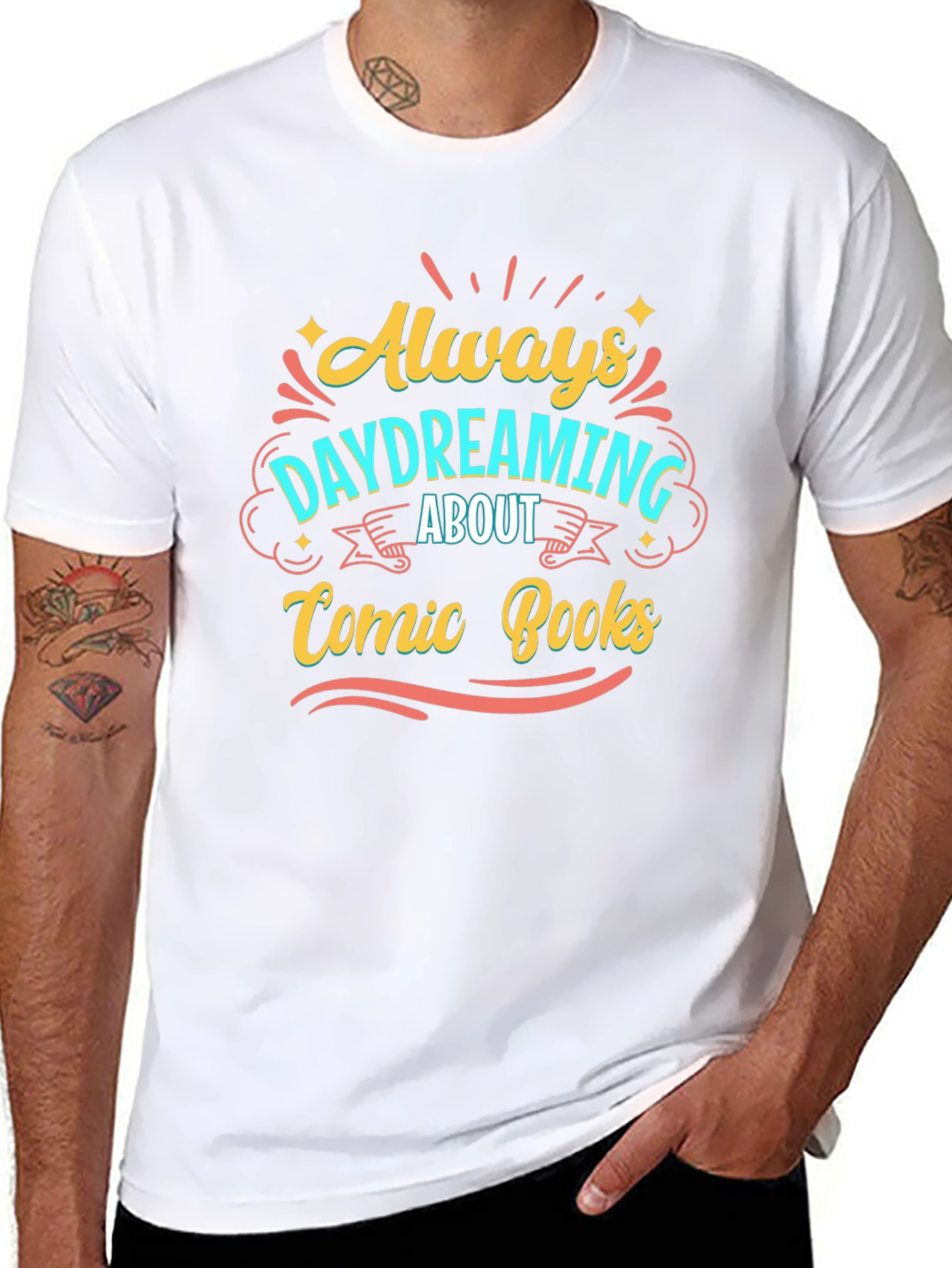 Comic Books Always Daydreaming Black Tee