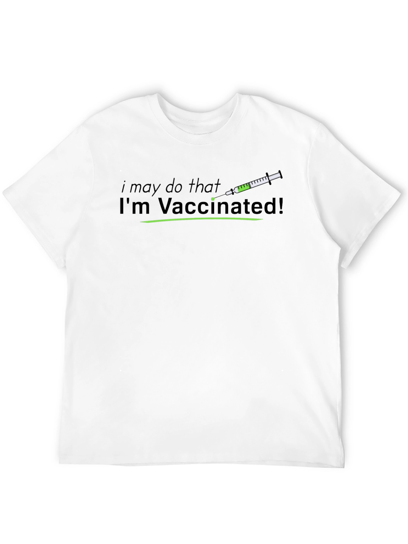 Im Vaccinated! Statement Tee - Black Cotton T-Shirt