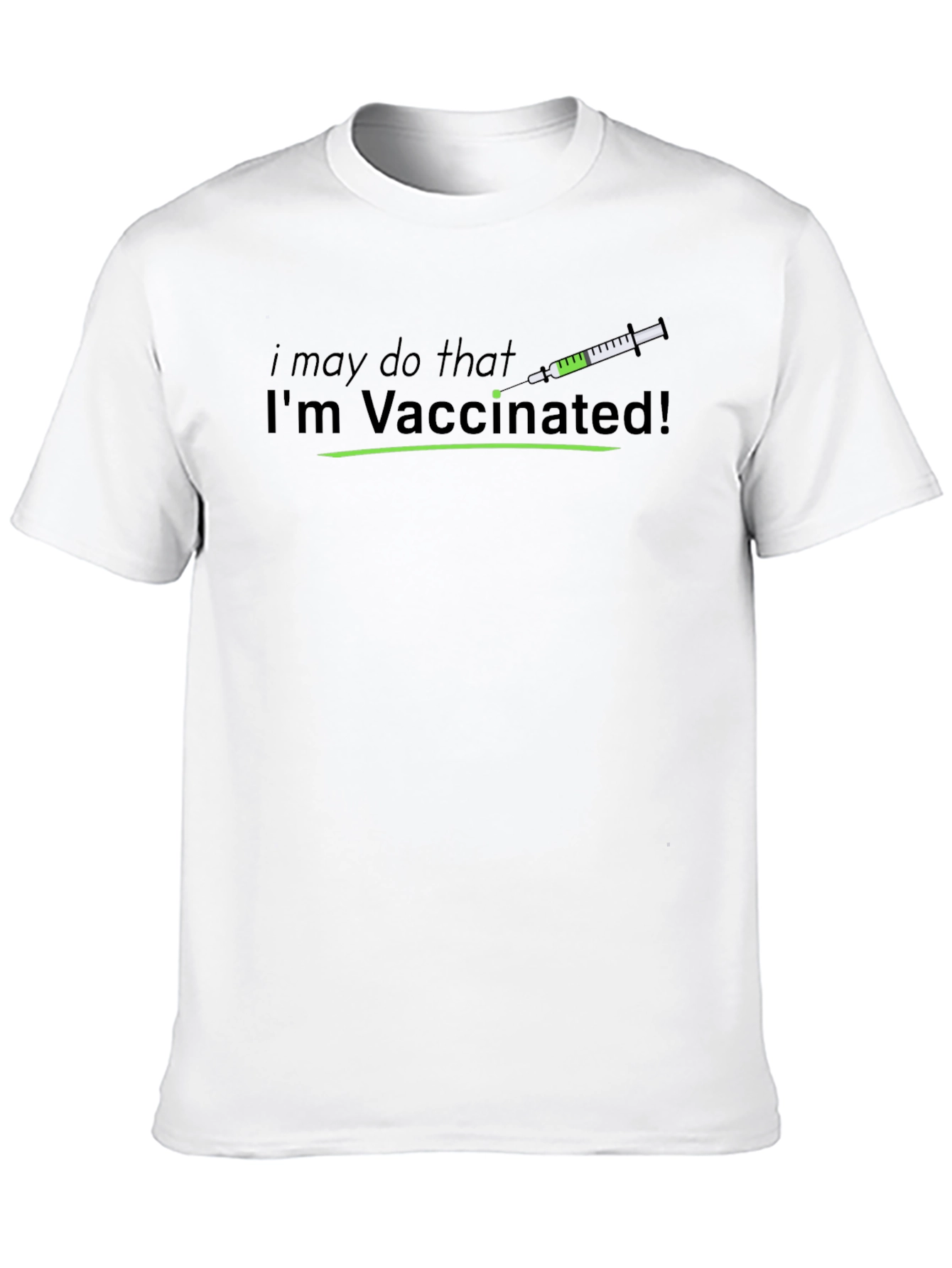 Im Vaccinated! Statement Tee - Black Cotton T-Shirt