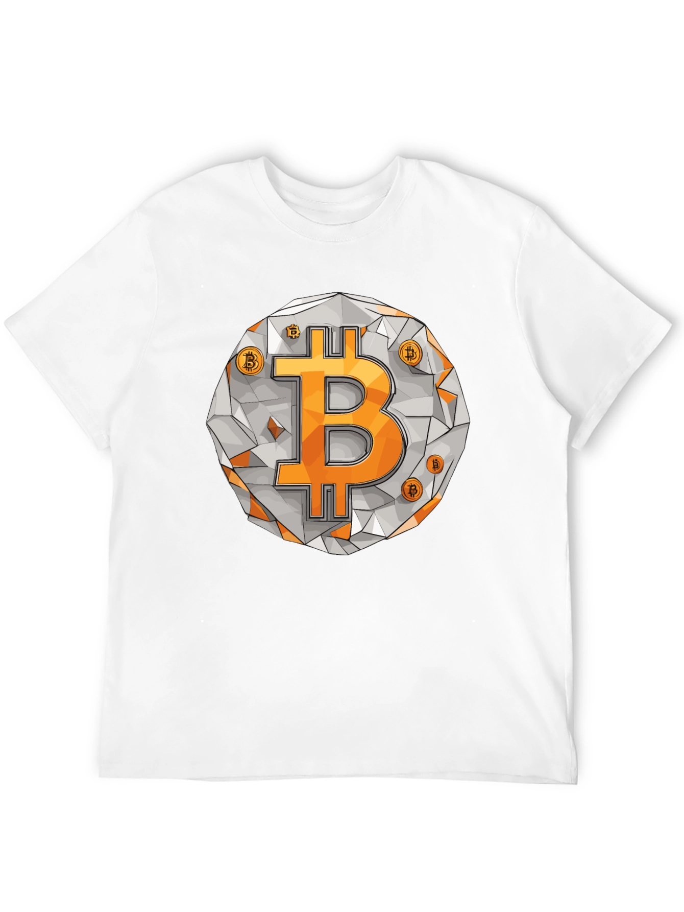 Bitcoin Crypto T-Shirt - Geometric Design