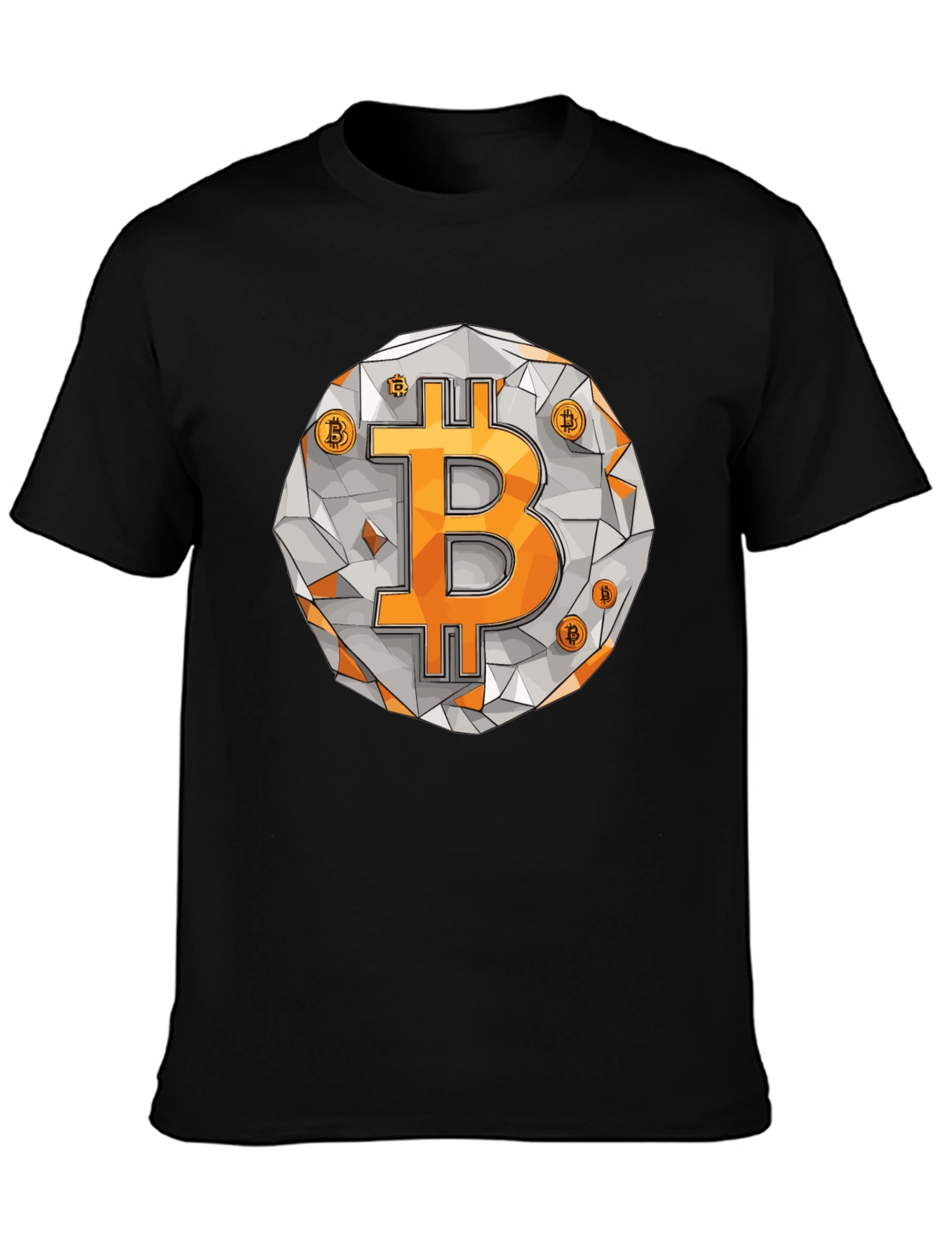 Bitcoin Crypto T-Shirt - Geometric Design