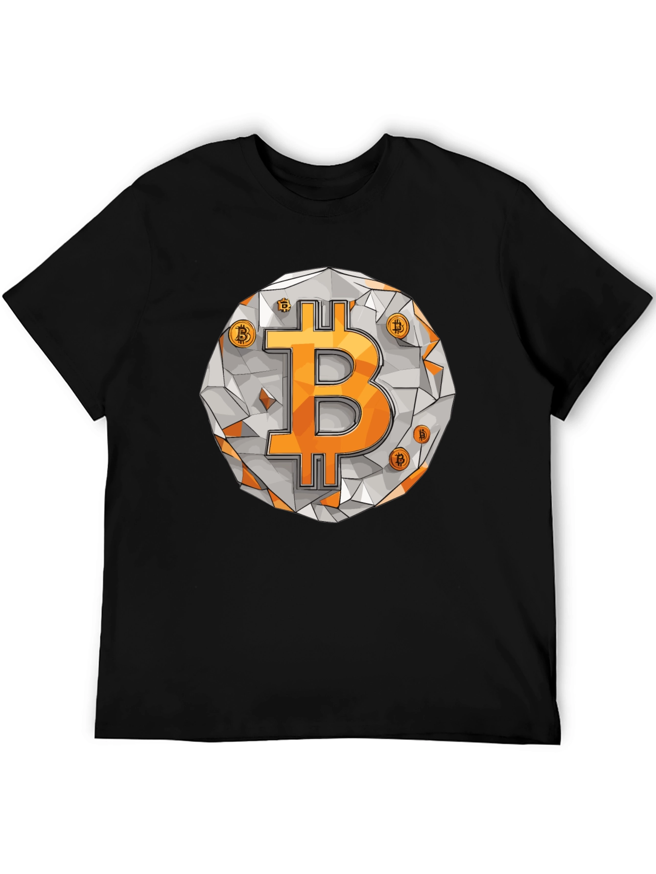 Bitcoin Crypto T-Shirt - Geometric Design