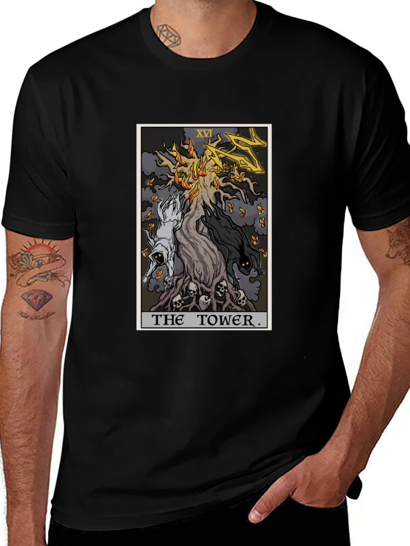 The Tower Tarot Card T-Shirt